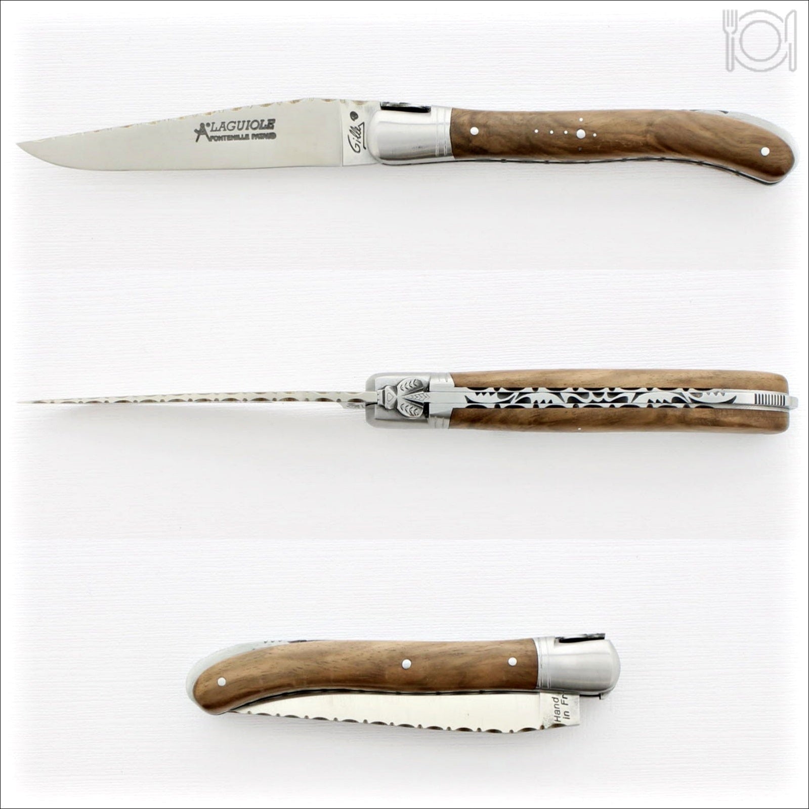 Laguiole Nature Guilloche Walnut Handle - A