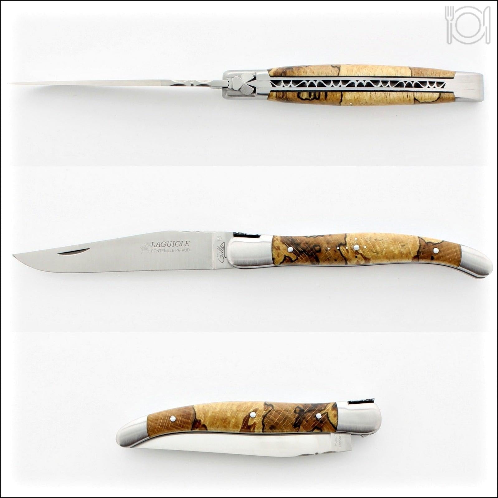 Laguiole Traditional 12 cm Knife Burled Beech End Grain
