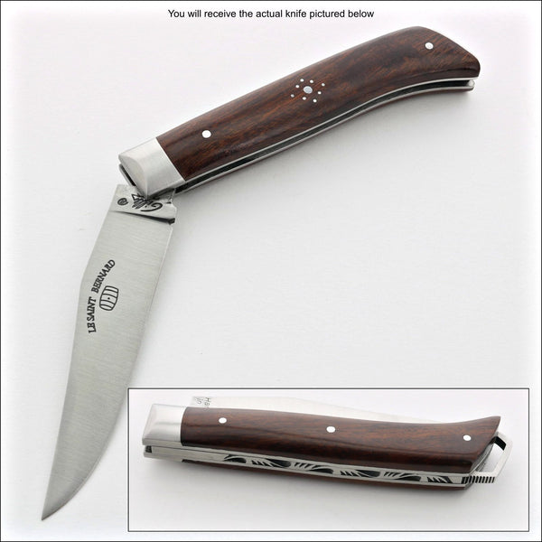 Le Saint-Bernard Pocket Knife - Olive Wood Handle - B - Laguiole Imports