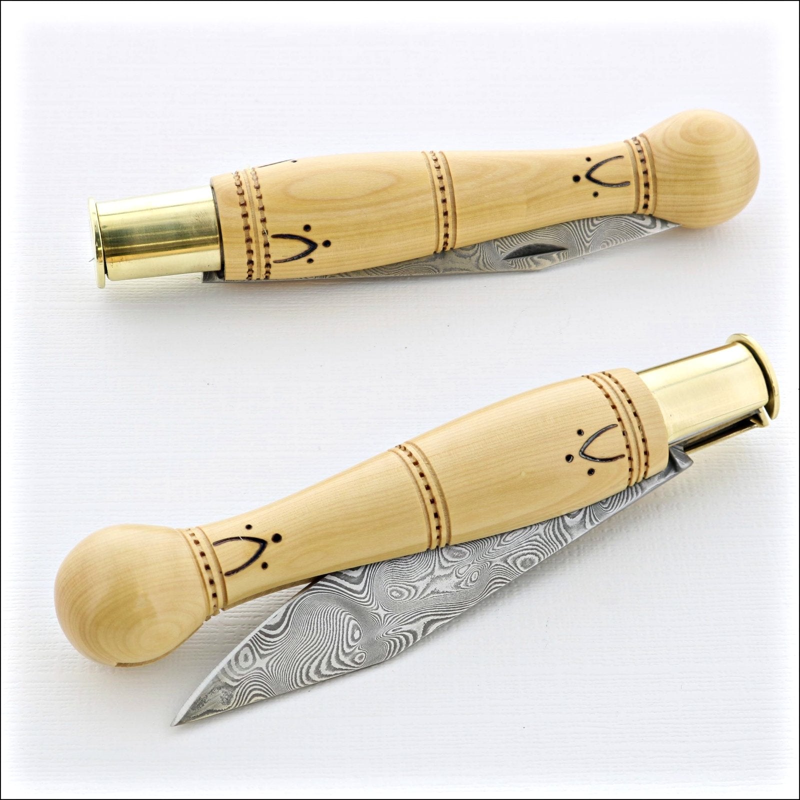 Nontron Pocket Knife No25 - Damascus Blade Ball Handle