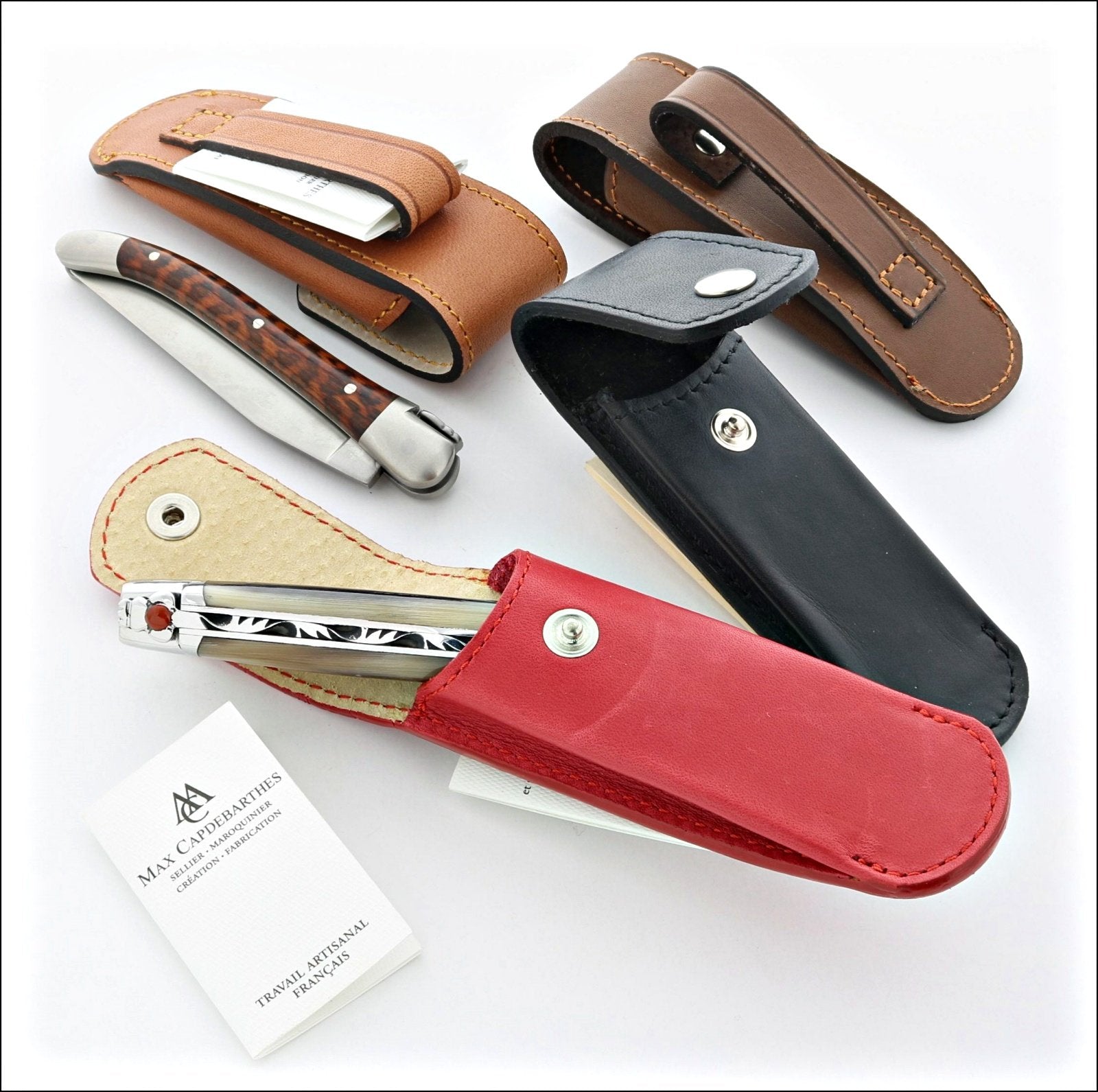 Sauveterre Leather Sheath for 9 cm Pocket Knives-KNIFE SHEATHS