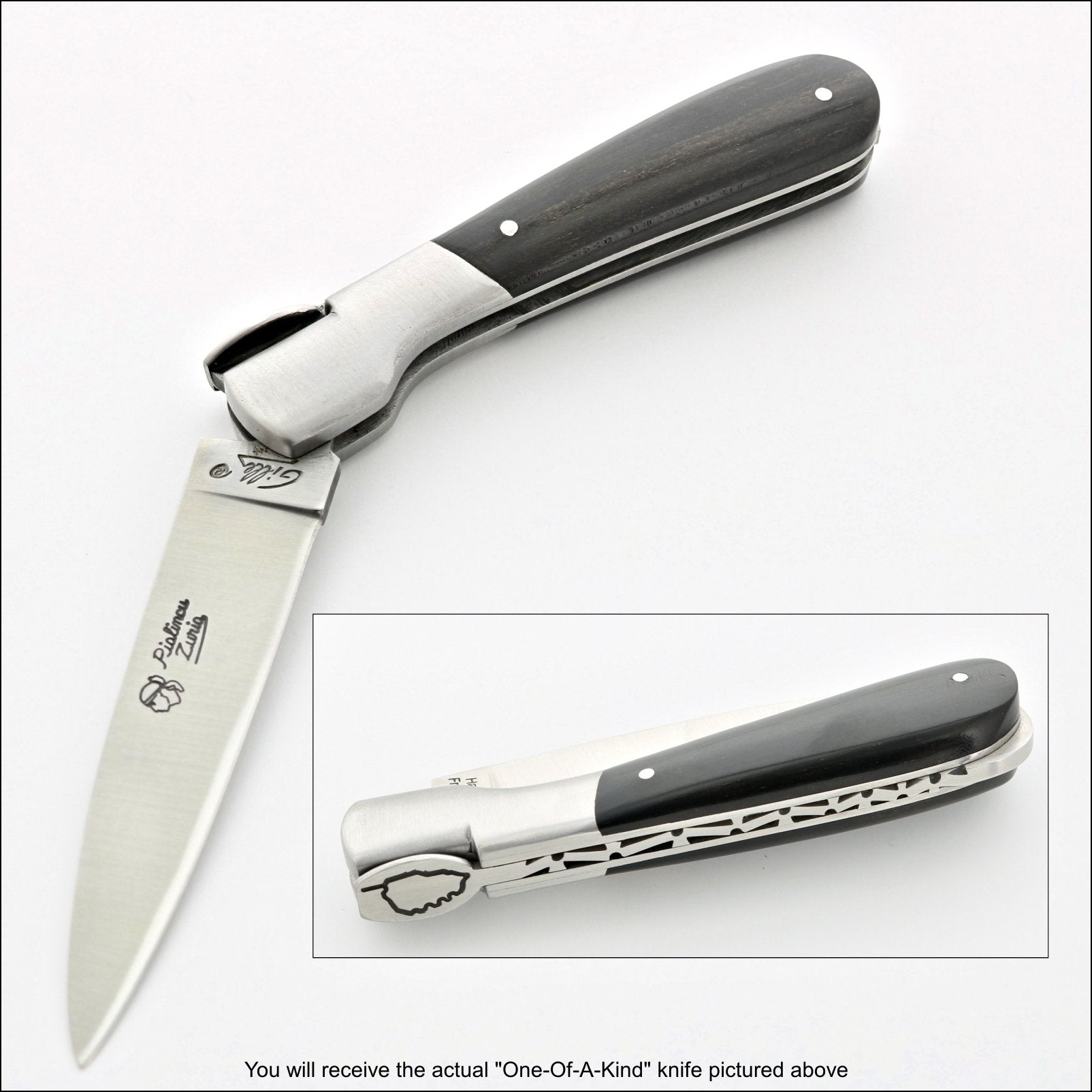 Corsican Pialincu Folding Knife Ebony Handle-POCKET KNIFE