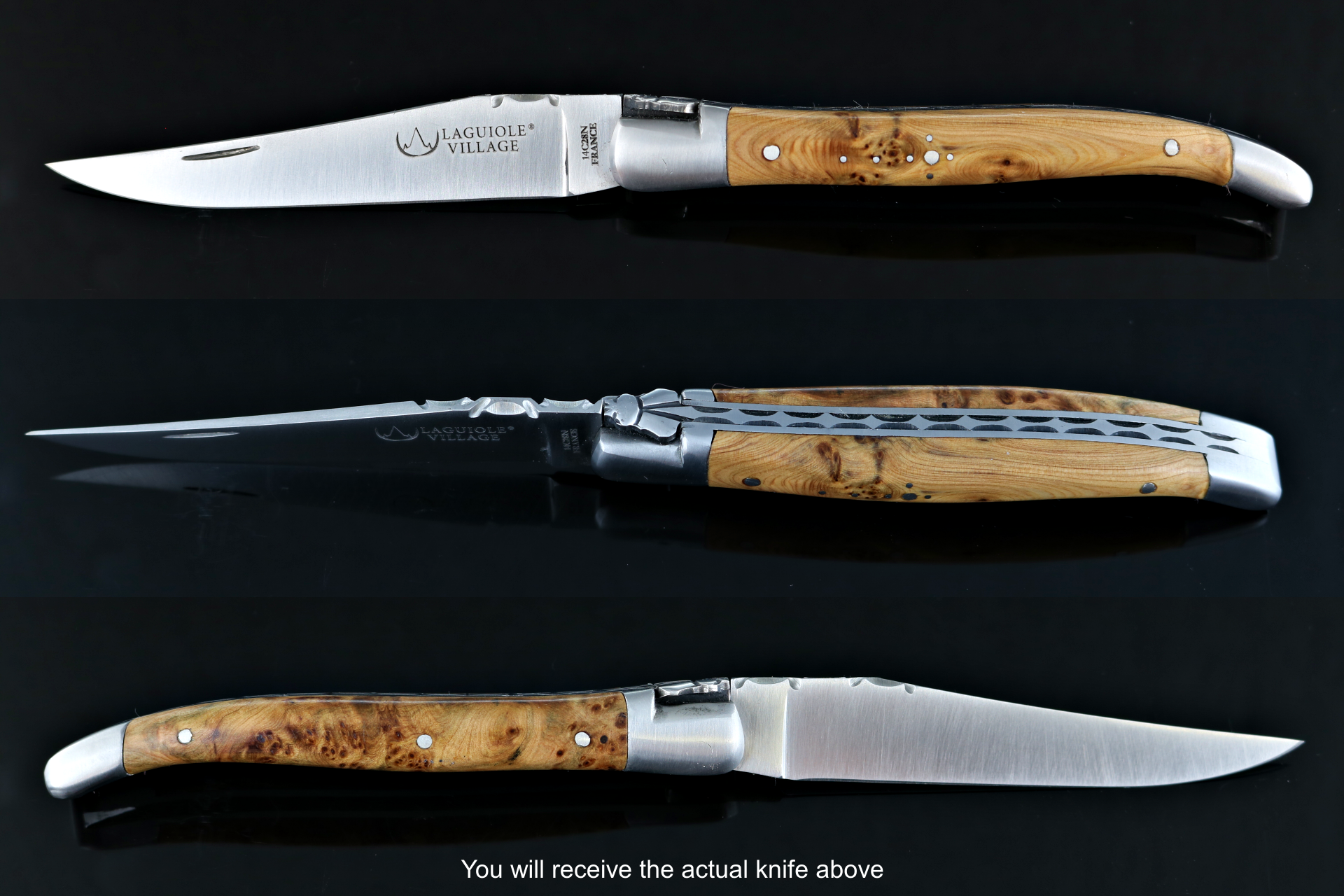 Laguiole Village 10 cm Forged Bee & Spring Juniper Handle #20-POCKET KNIFE