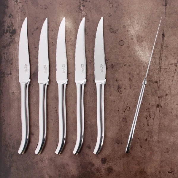 laguiole steak knives view from top and side
