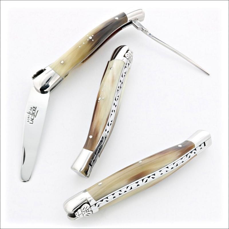 Laguiole Tobacco Pipe Tool - Tamper Reamer 3-in-1 horn tip handle