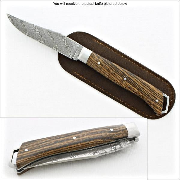 Le Saint-Bernard Pocket Knife - Damascus Blades