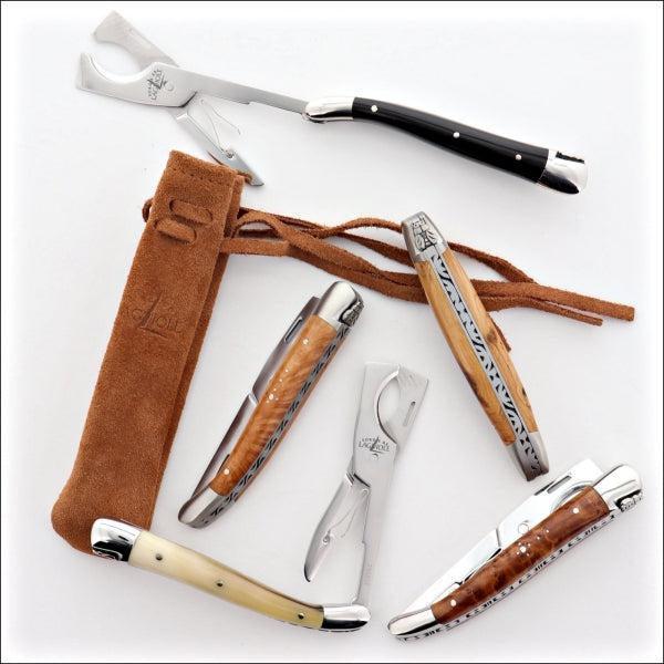 forge de laguiole cigar cutters with leather sheath