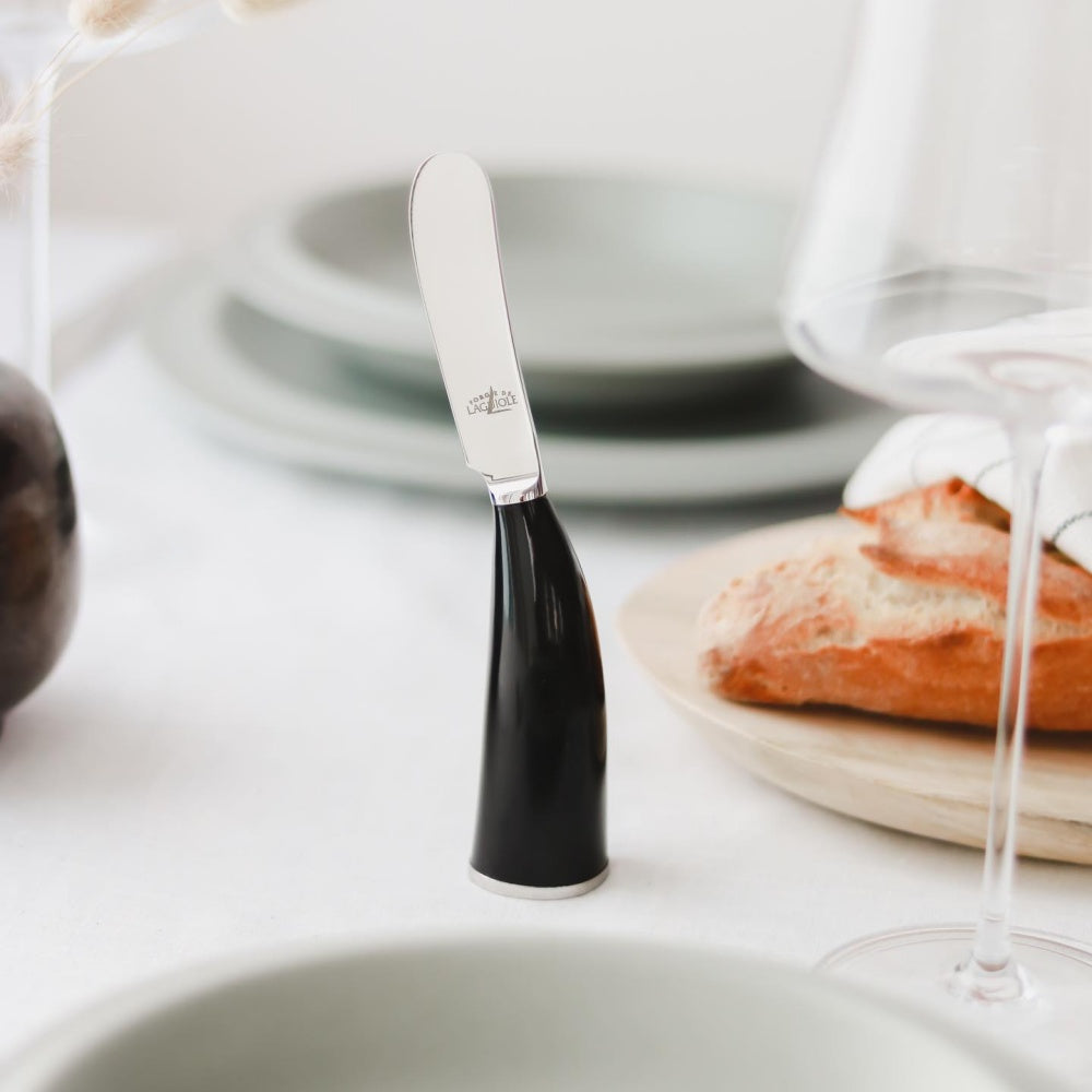 Forge de Laguiole Black Horn Tip Butter Knife