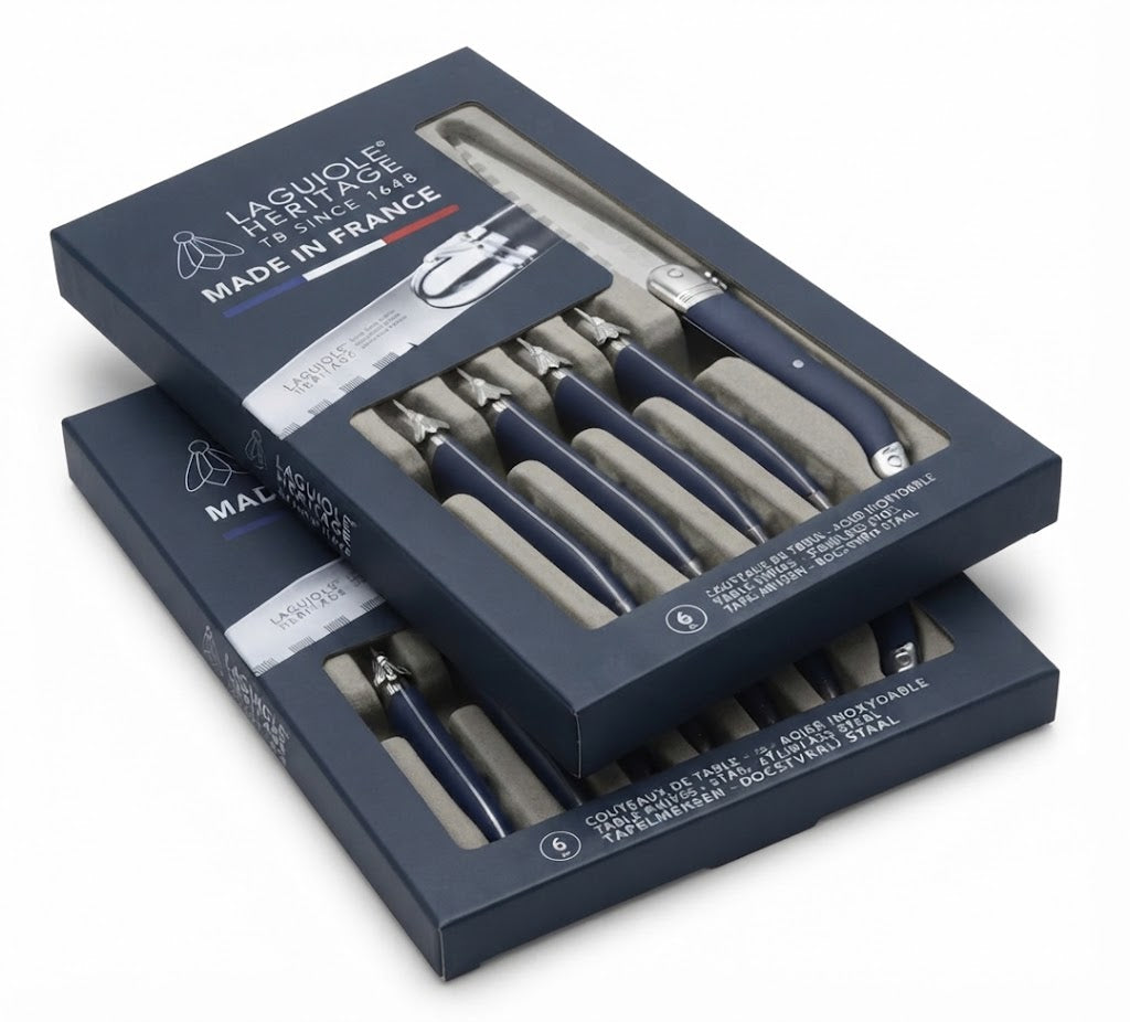 2 x Sets of 6 Deep Blue Handles - Laguiole Heritage® Steak Knives - Access Series