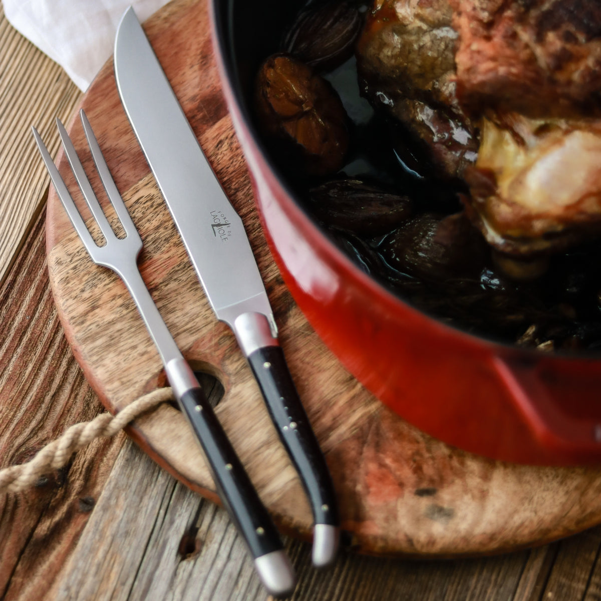 Laguiole Carving Set Ebony Satin Finish