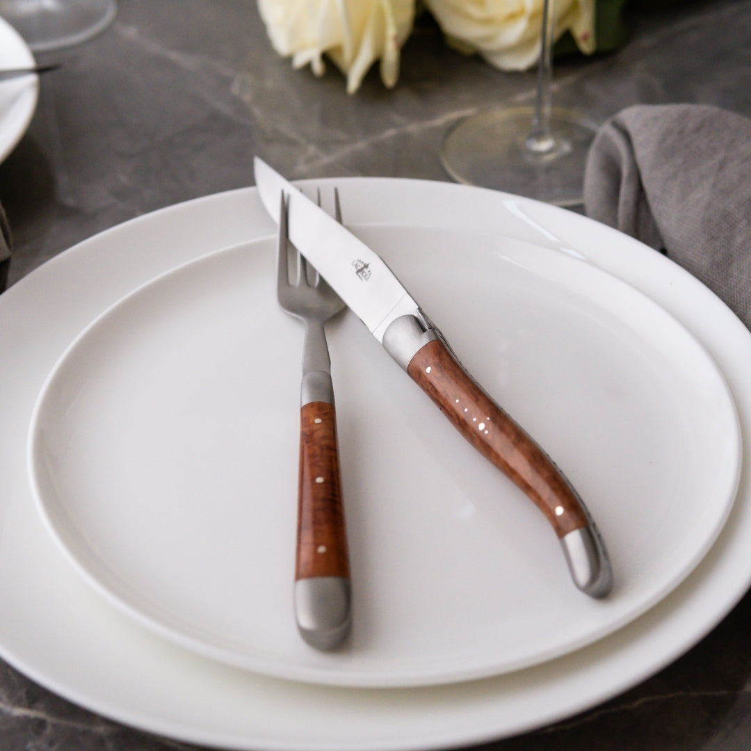 Forge de Laguiole Briarwood Steak Knives - Brushed