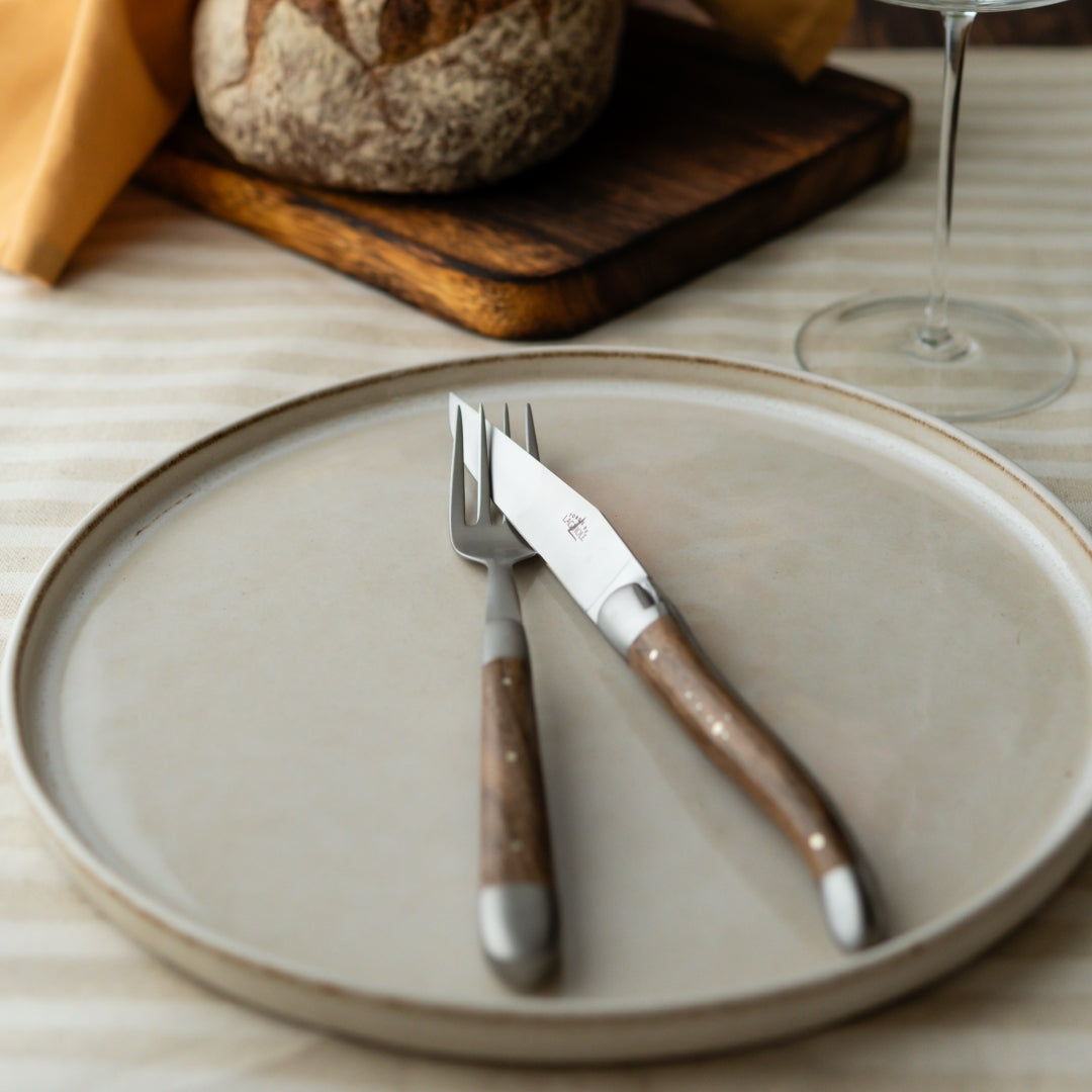 Laguiole Steak Knives Walnut Handle Satin Finish