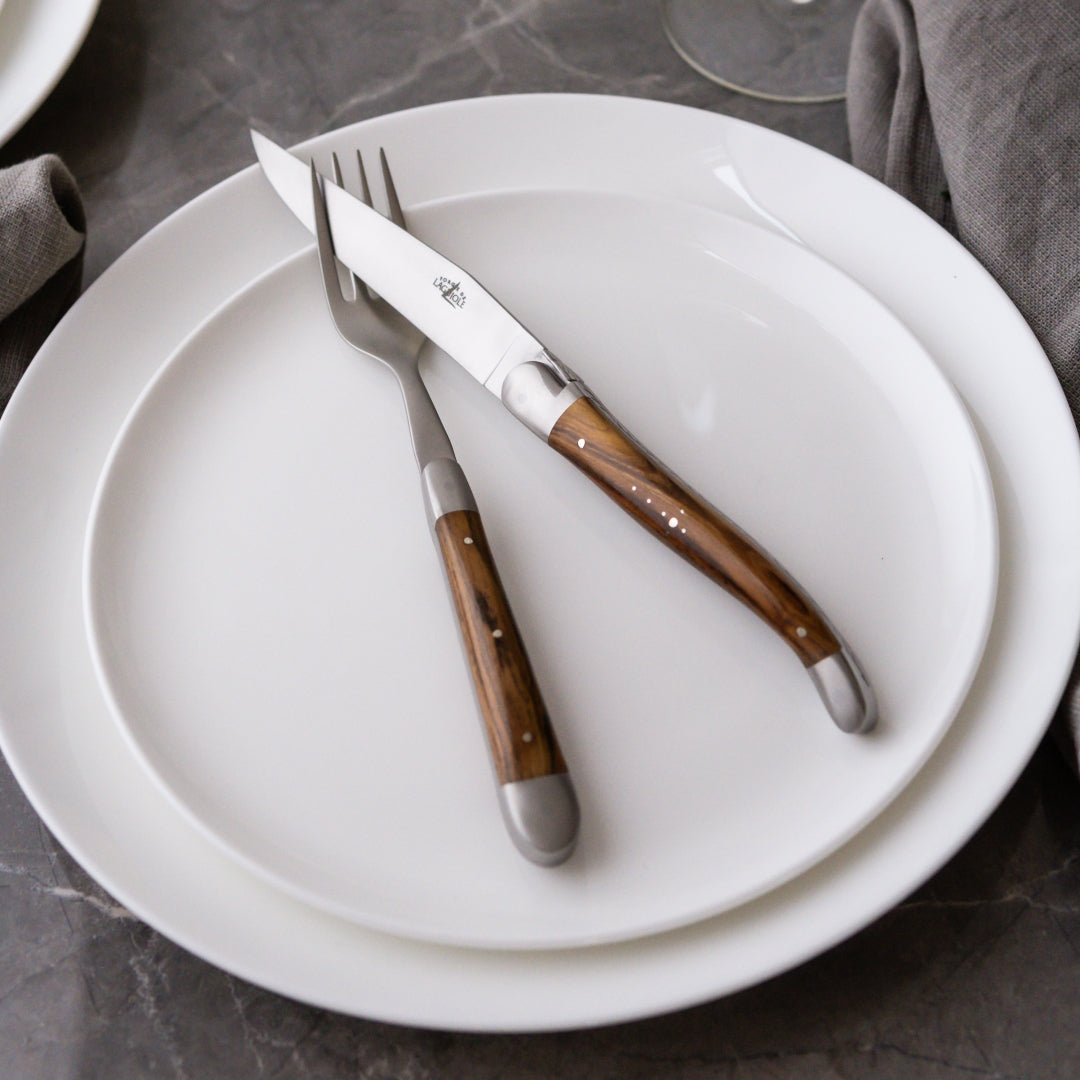 Forge de Laguiole Pistachio Steak Knives - Brushed