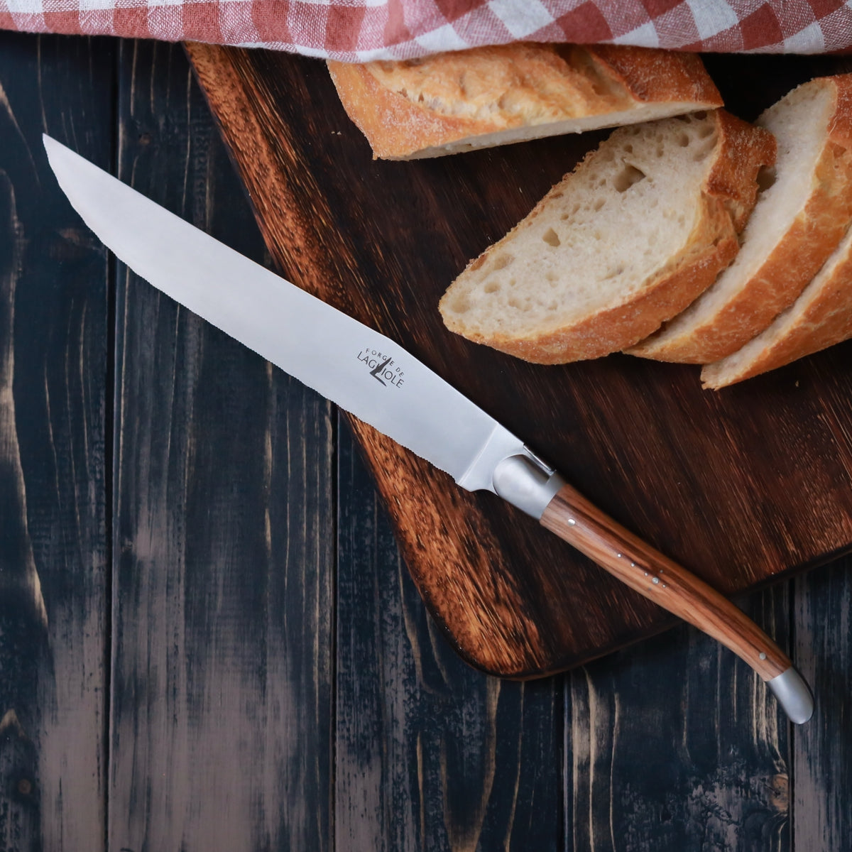 Forge de Laguiole Bread Knife Olivewood - Satin Finish