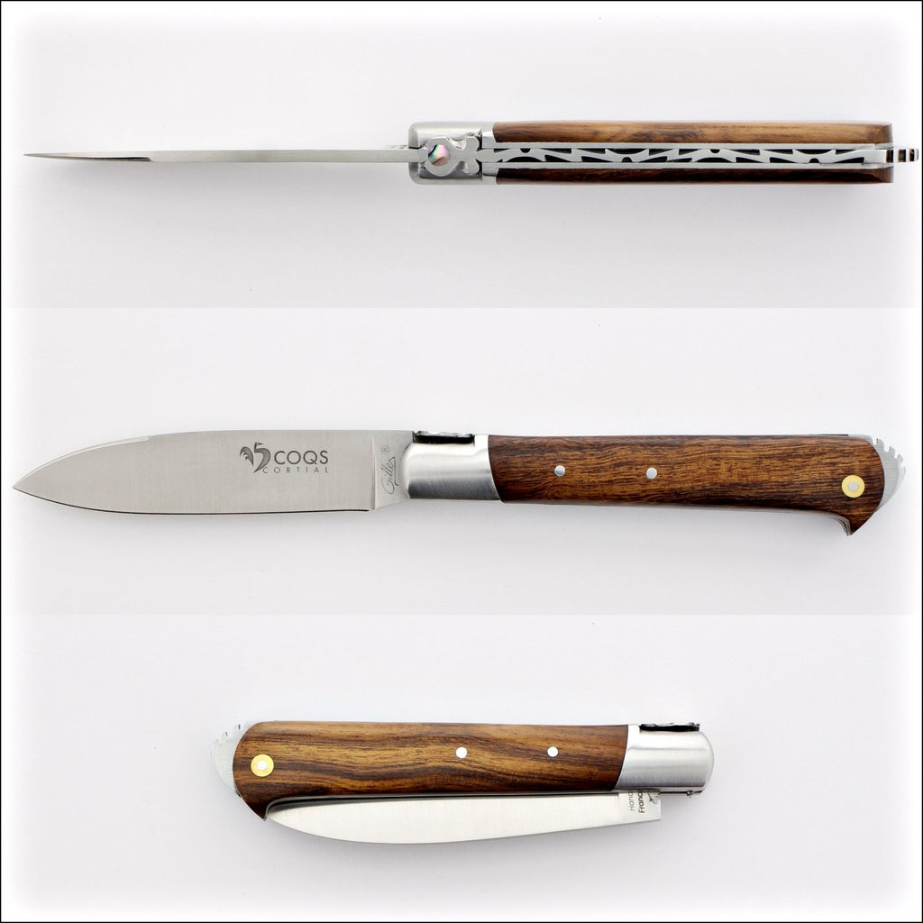 5 Coqs Pocket Knife - Desert Ironwood Handle & Mother of Pearl