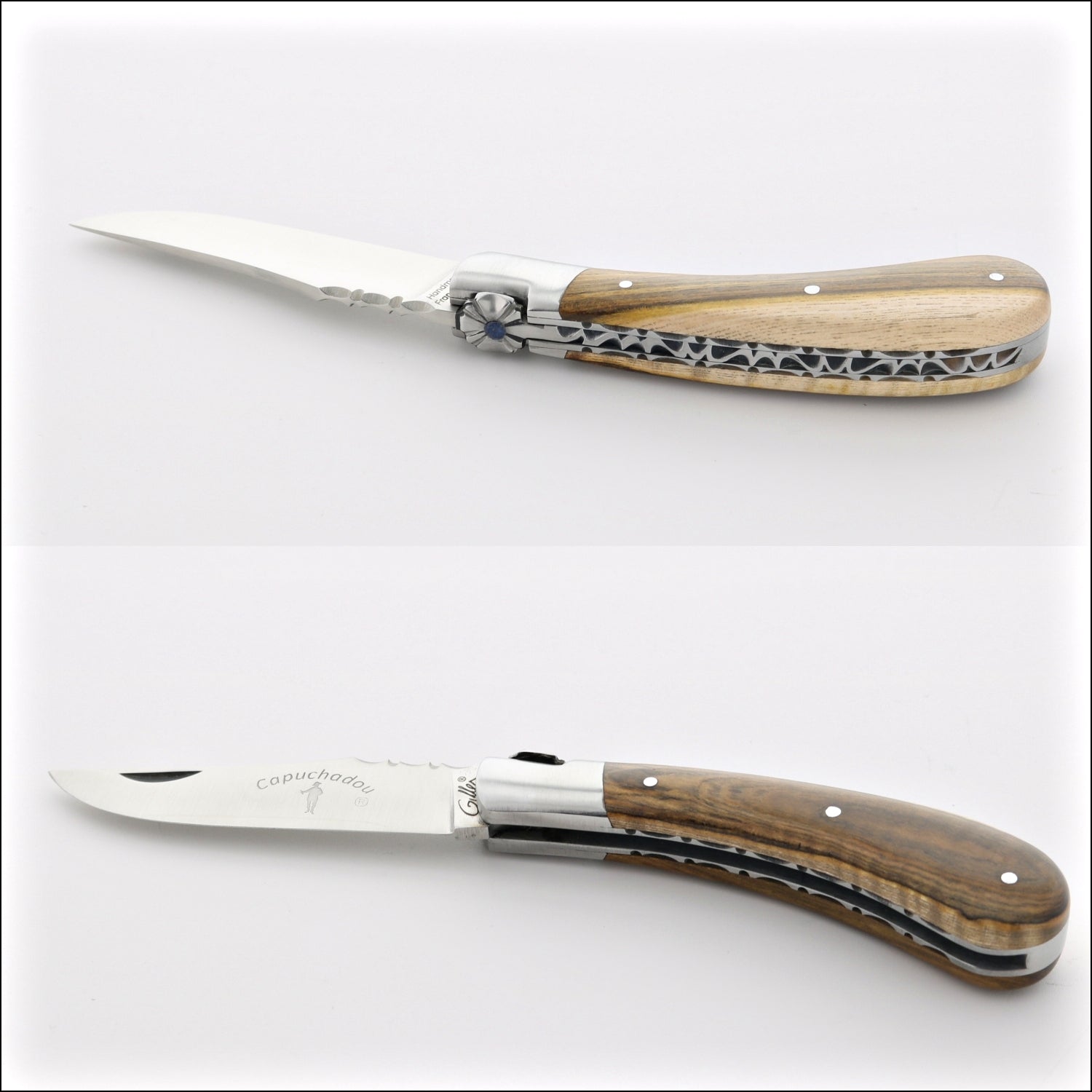 Capuchadou 10 cm Guilloche Folding Knife Pistachio Handle