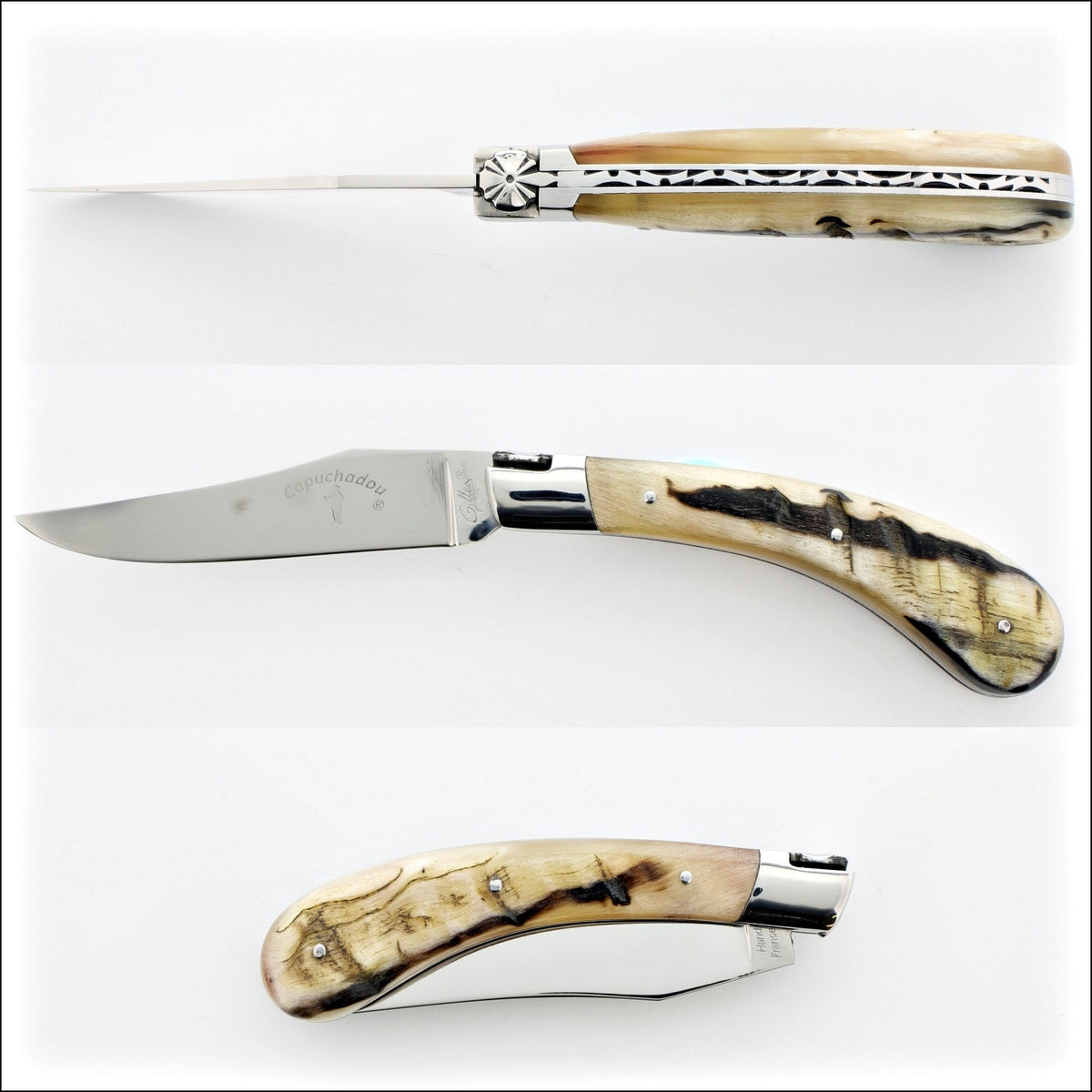 Capuchadou 12 cm Classic Folding Knife - Ram Horn