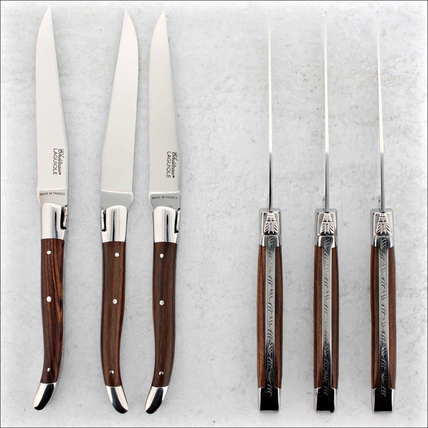 Chateau Laguiole Heritage Steak Knives Brazilian Rosewood - Set of 6