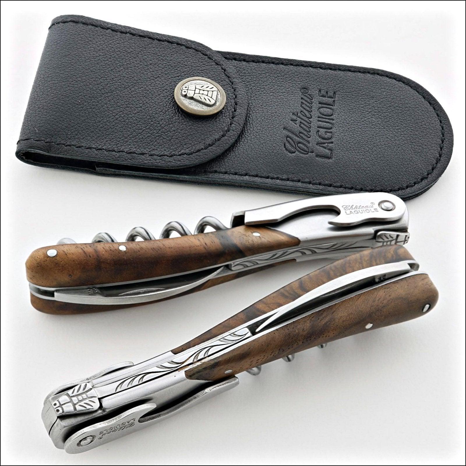 Chateau Laguiole Melchior Burled Walnut Handle-Waiter Corkscrew