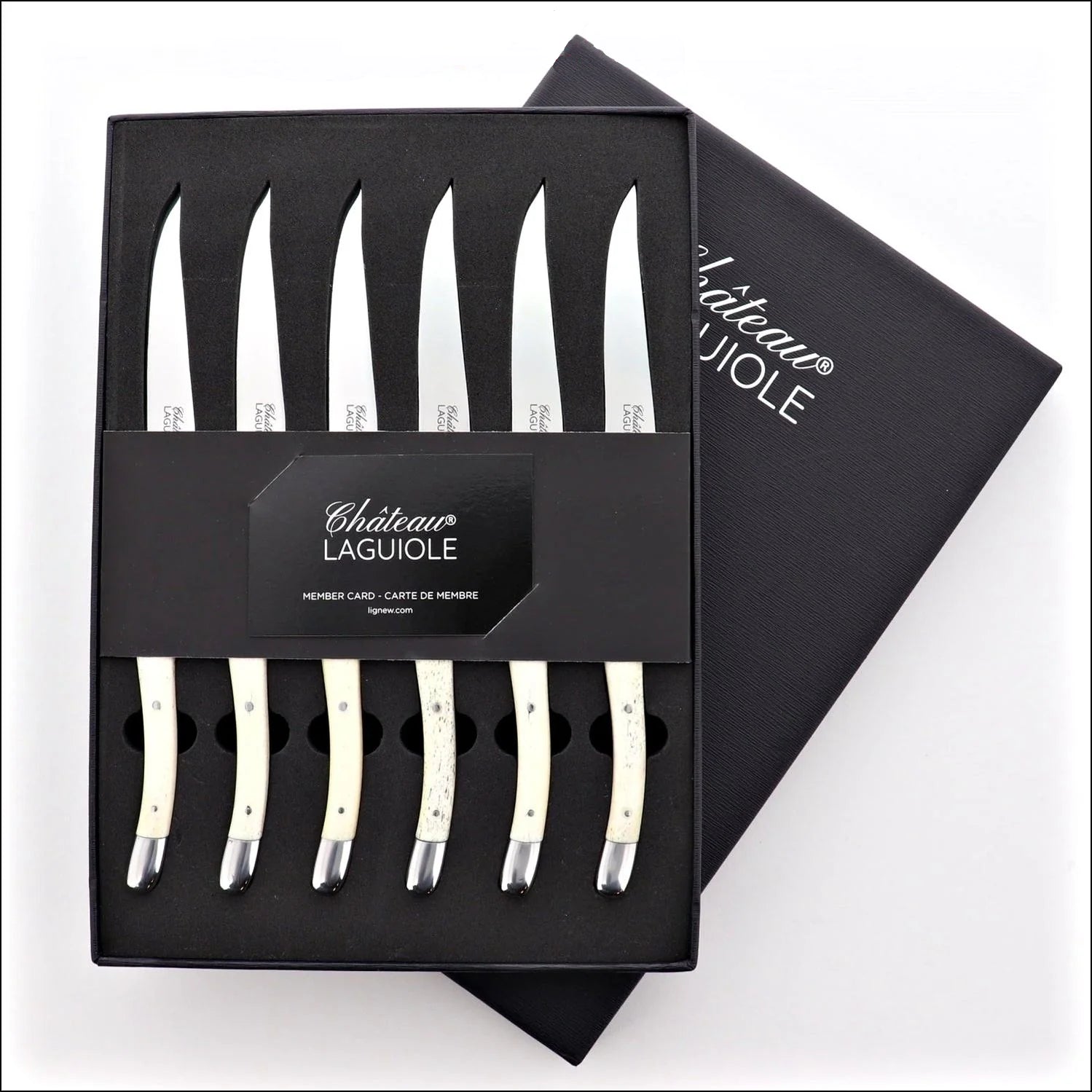 Chateau Laguiole Steak Knives Cattle Bone - Shiny Finish