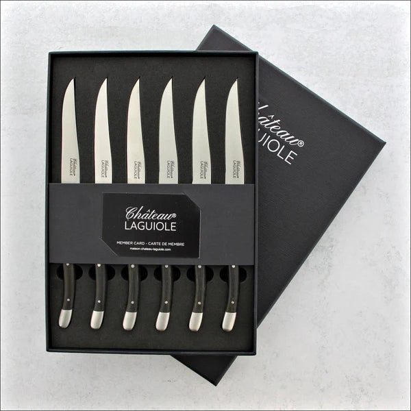 Chateau Laguiole Signature Steak Knives Ebony - Satin Finish