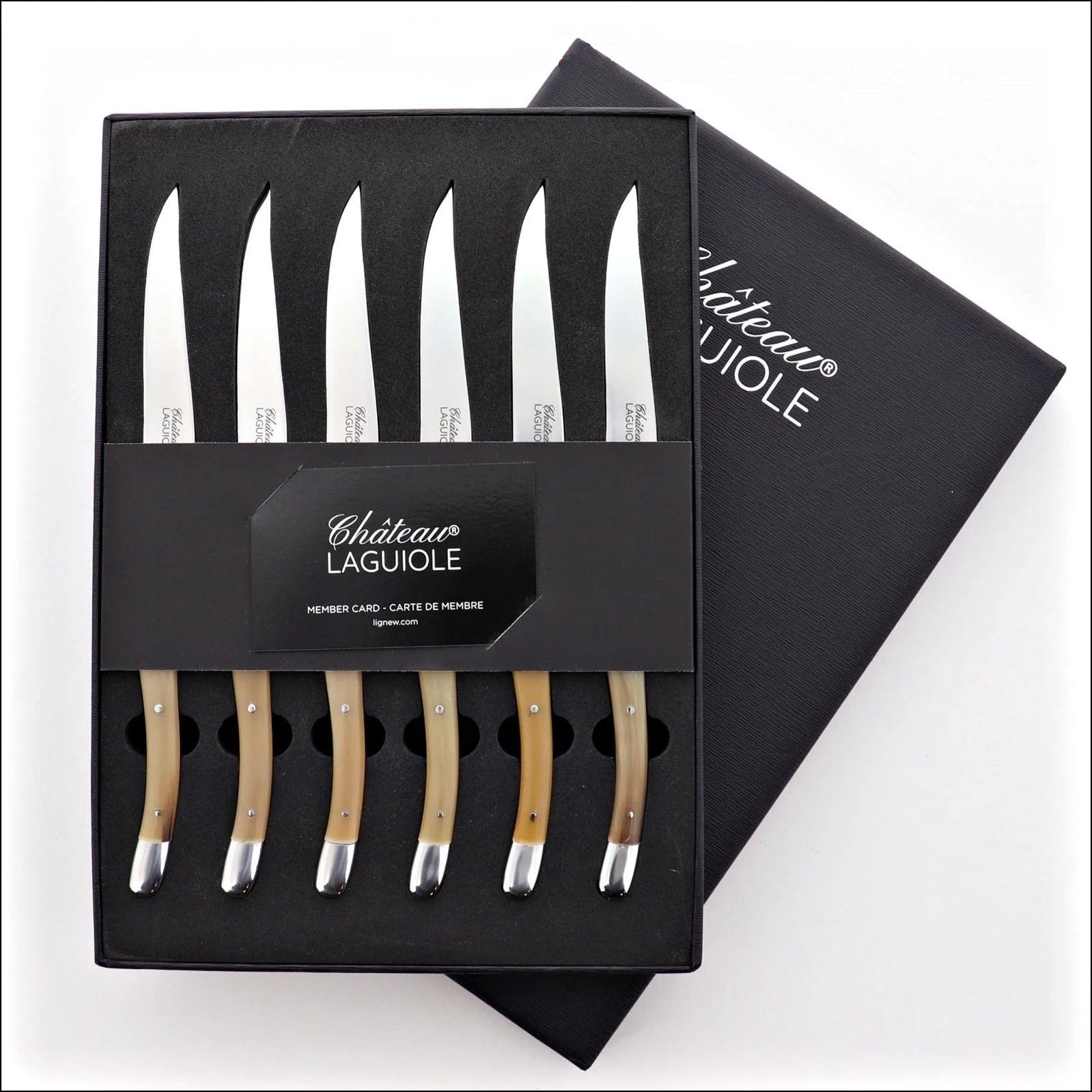 Chateau Laguiole Steak Knives Horn Tip - Shiny Finish