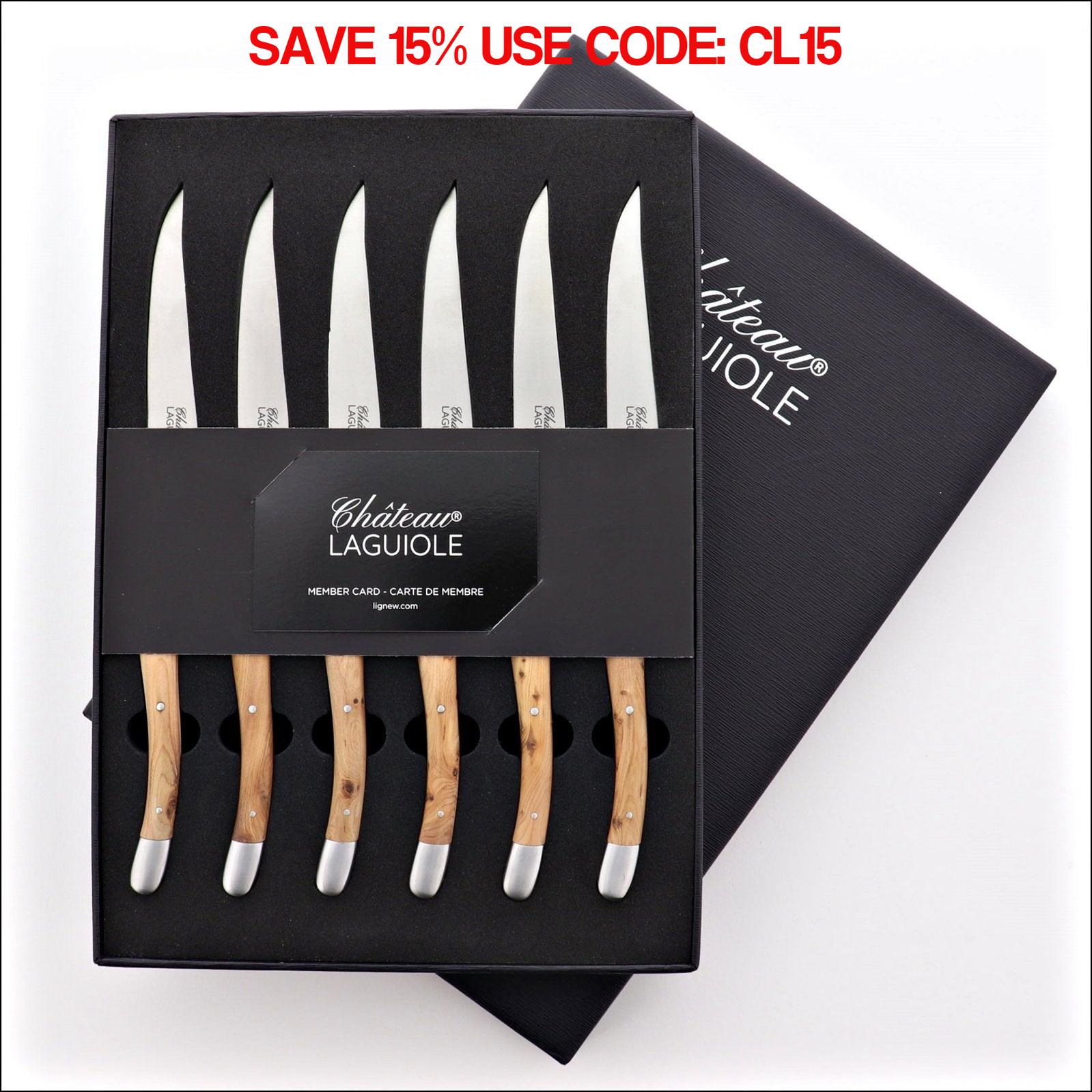 Chateau Laguiole Steak Knives Juniper - Set of 6