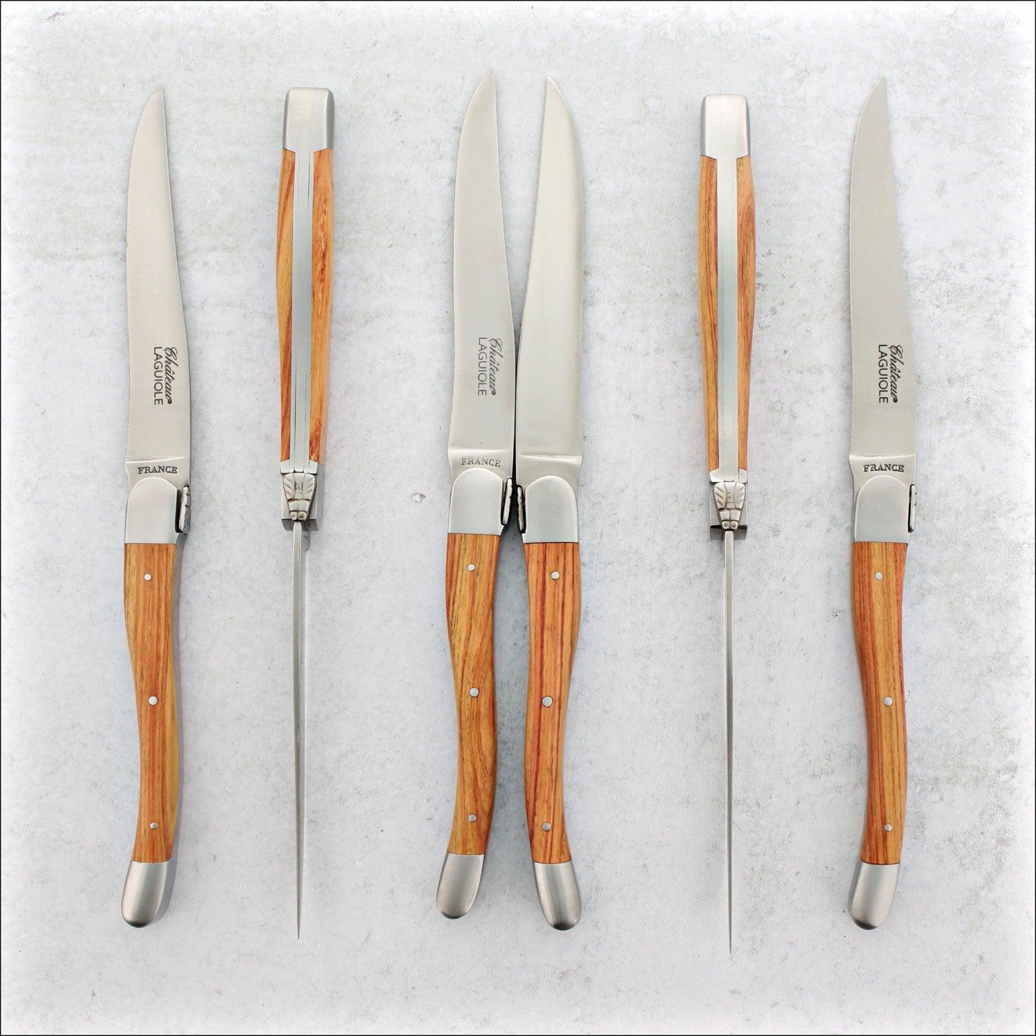 Chateau Laguiole Steak Knives Rosewood - Satin Finish