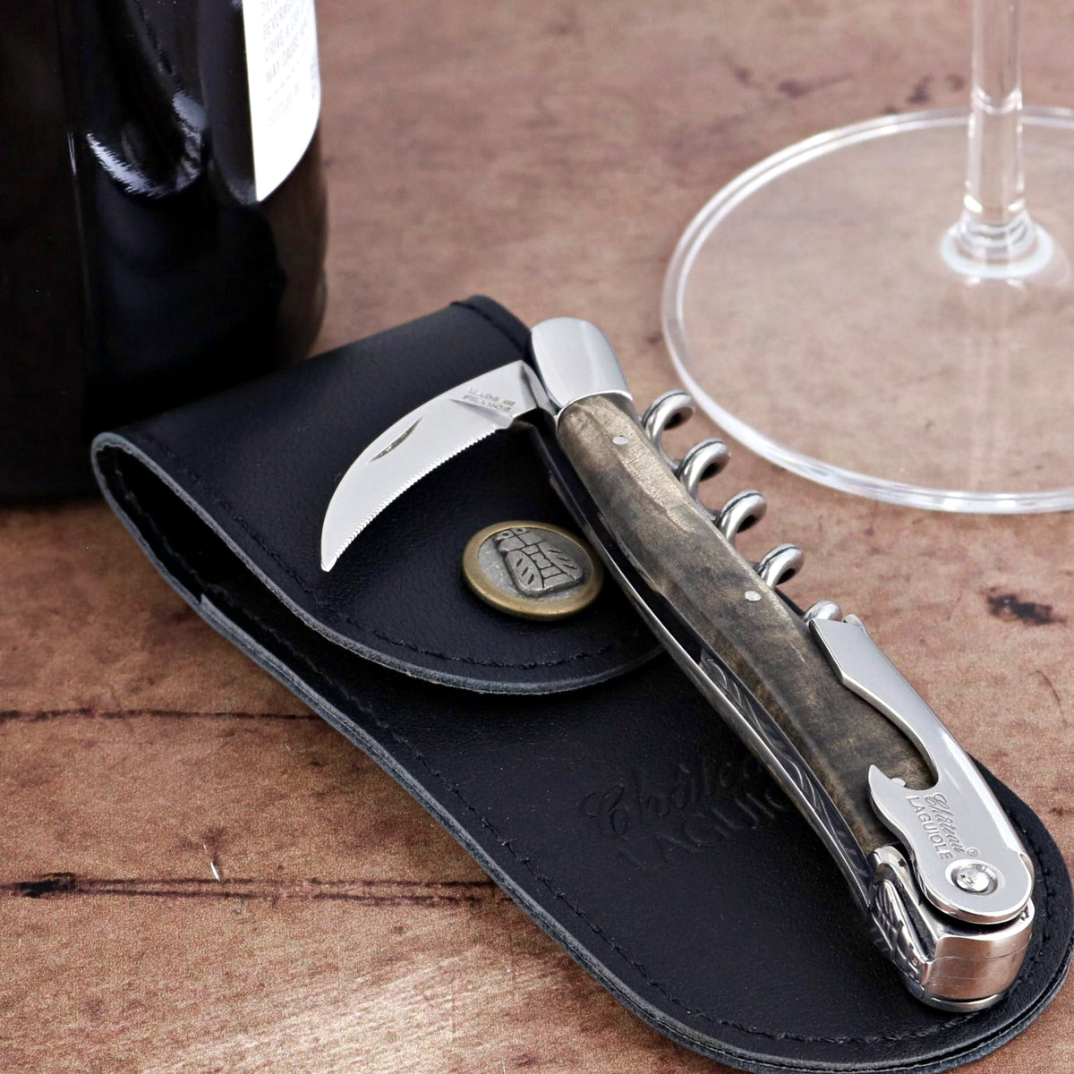 Chateau Laguiole Classic Grey Buckeye Burl Corkscrew
