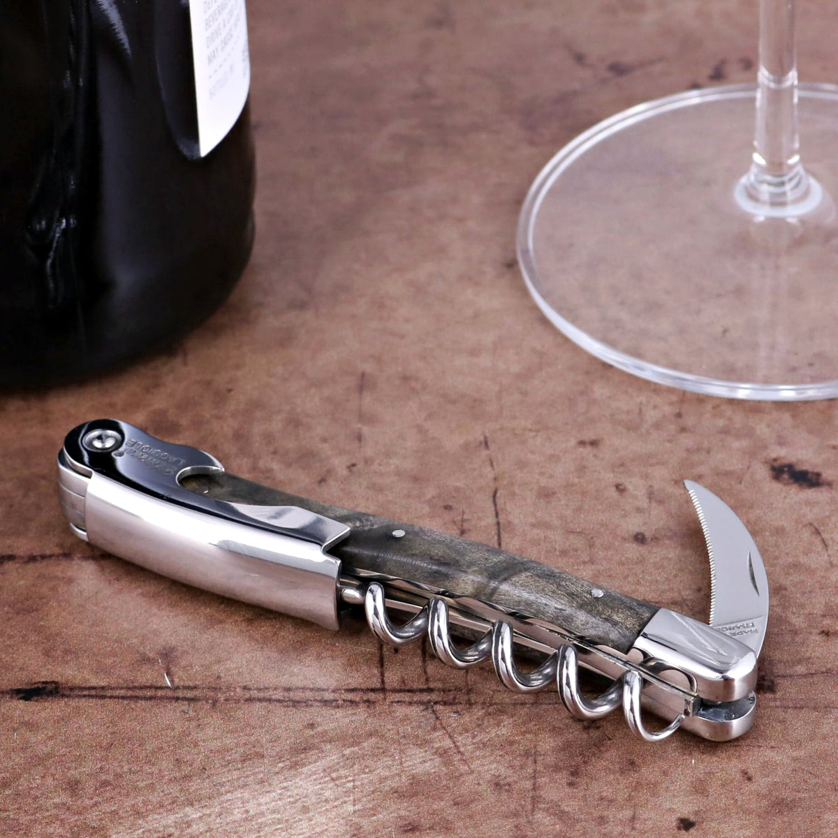 Chateau Laguiole Classic Grey Buckeye Burl Corkscrew