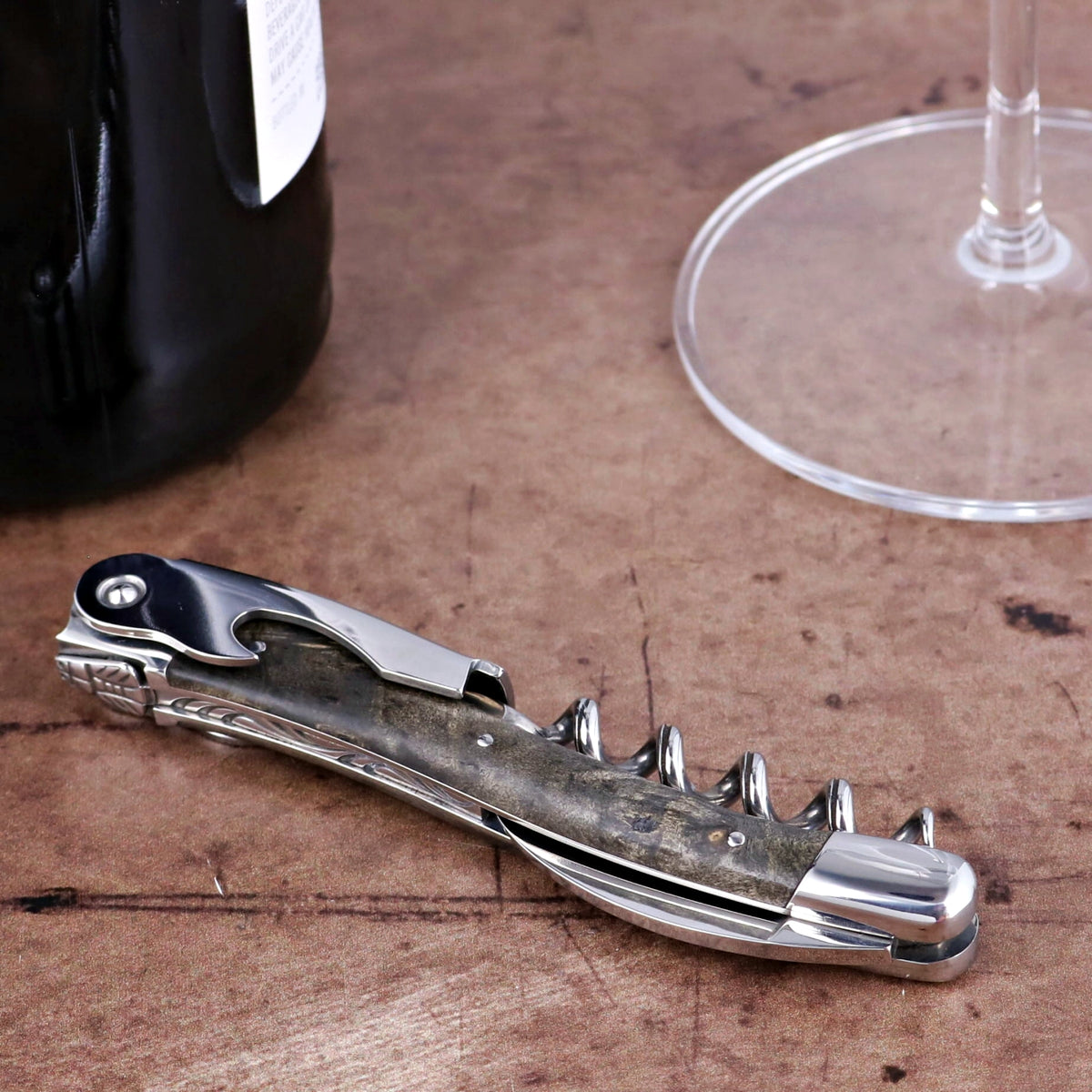 Chateau Laguiole Classic Grey Buckeye Burl Corkscrew