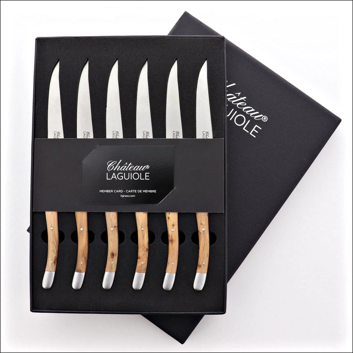 Chateau Laguiole Signature Steak Knives Juniper - Satin Finish
