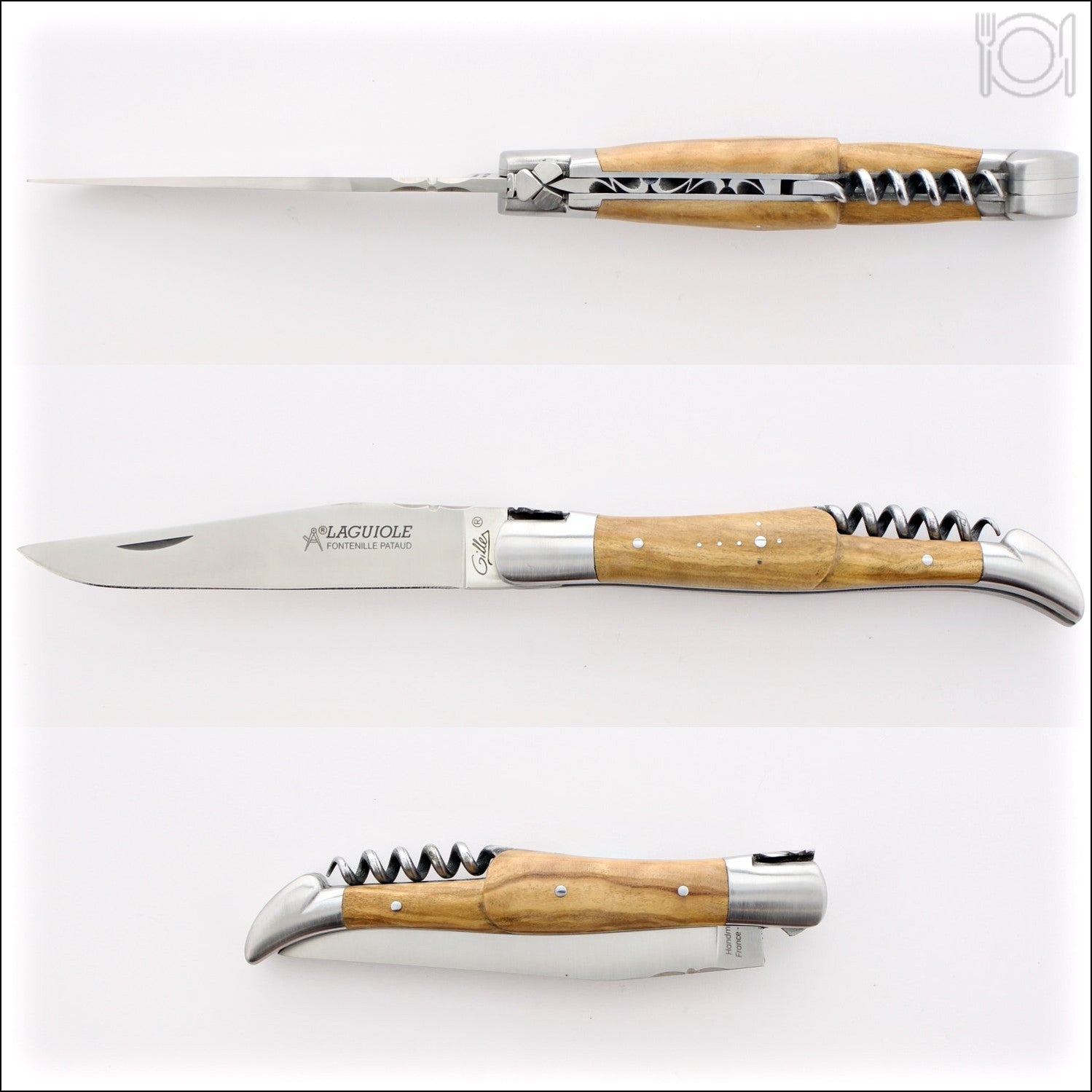 Classic Laguiole Corkscrew Knife Olivewood Handle