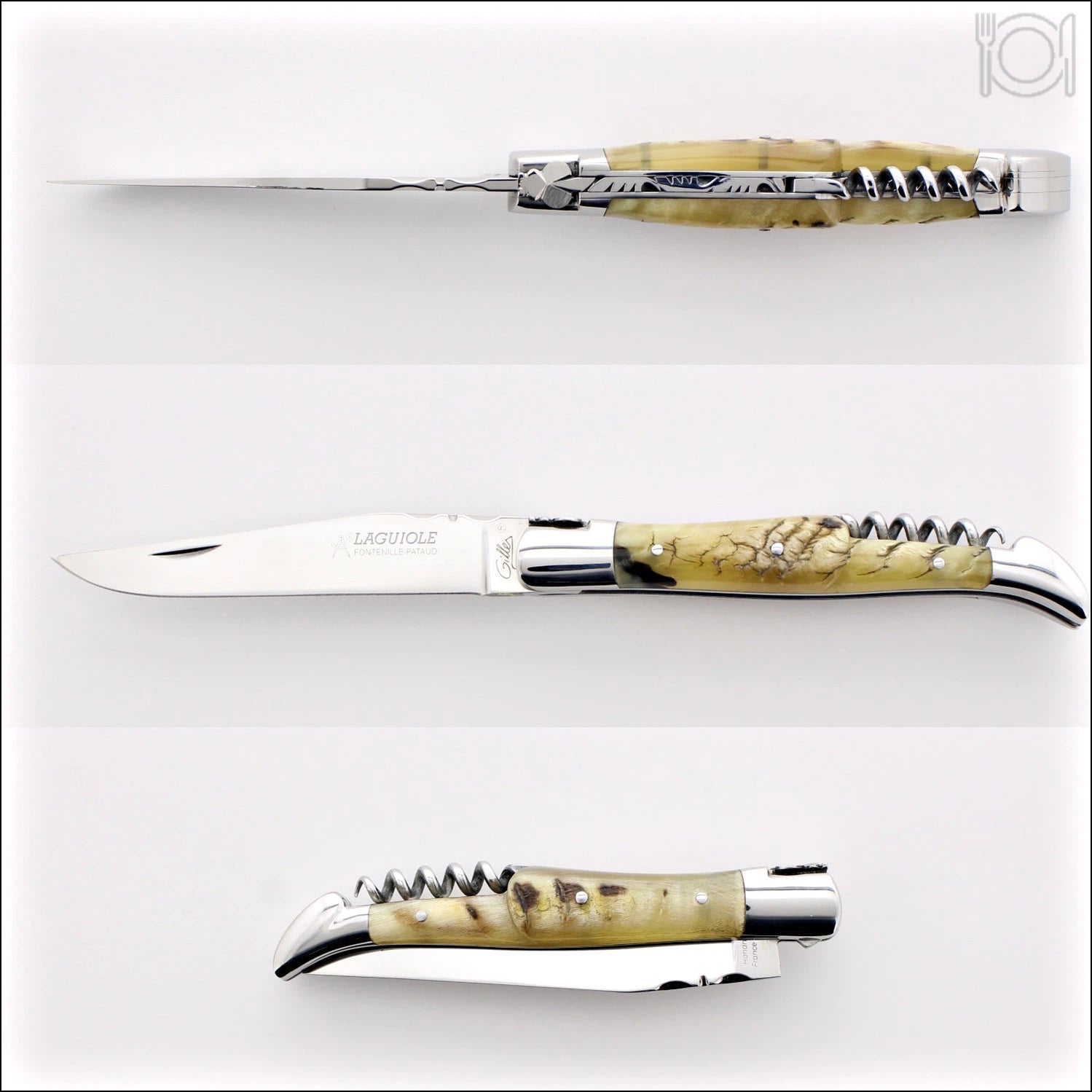 Classic Laguiole Corkscrew Knife Ram Horn Handle