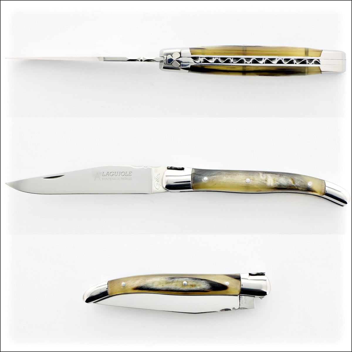 Classic Laguiole Knife 11 cm Ram Horn Tip Handle