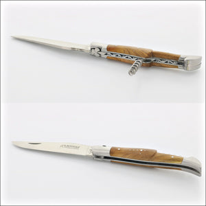 Classic Laguiole Corkscrew Knife - Pistachio Wood Handle by