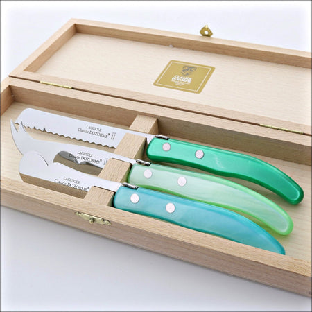 Claude Dozorme Berlingot Laguiole Breakfast Set - Turquoise-Green