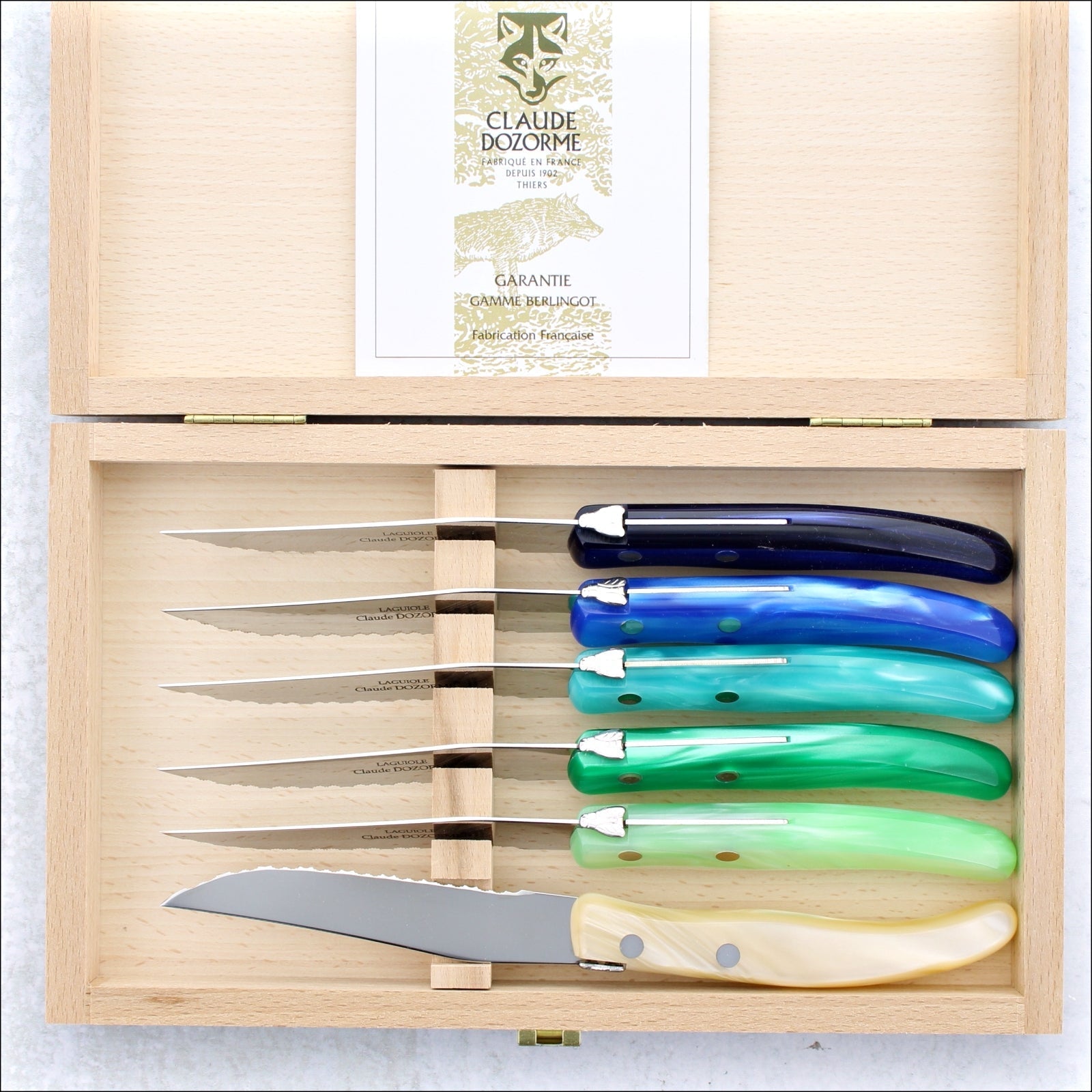 Coutellerie Claude Dozorme - Coffret en bois avec set de - Catawiki Coutellerie Claude Dozorme - Coffret en bois avec set de - Catawiki