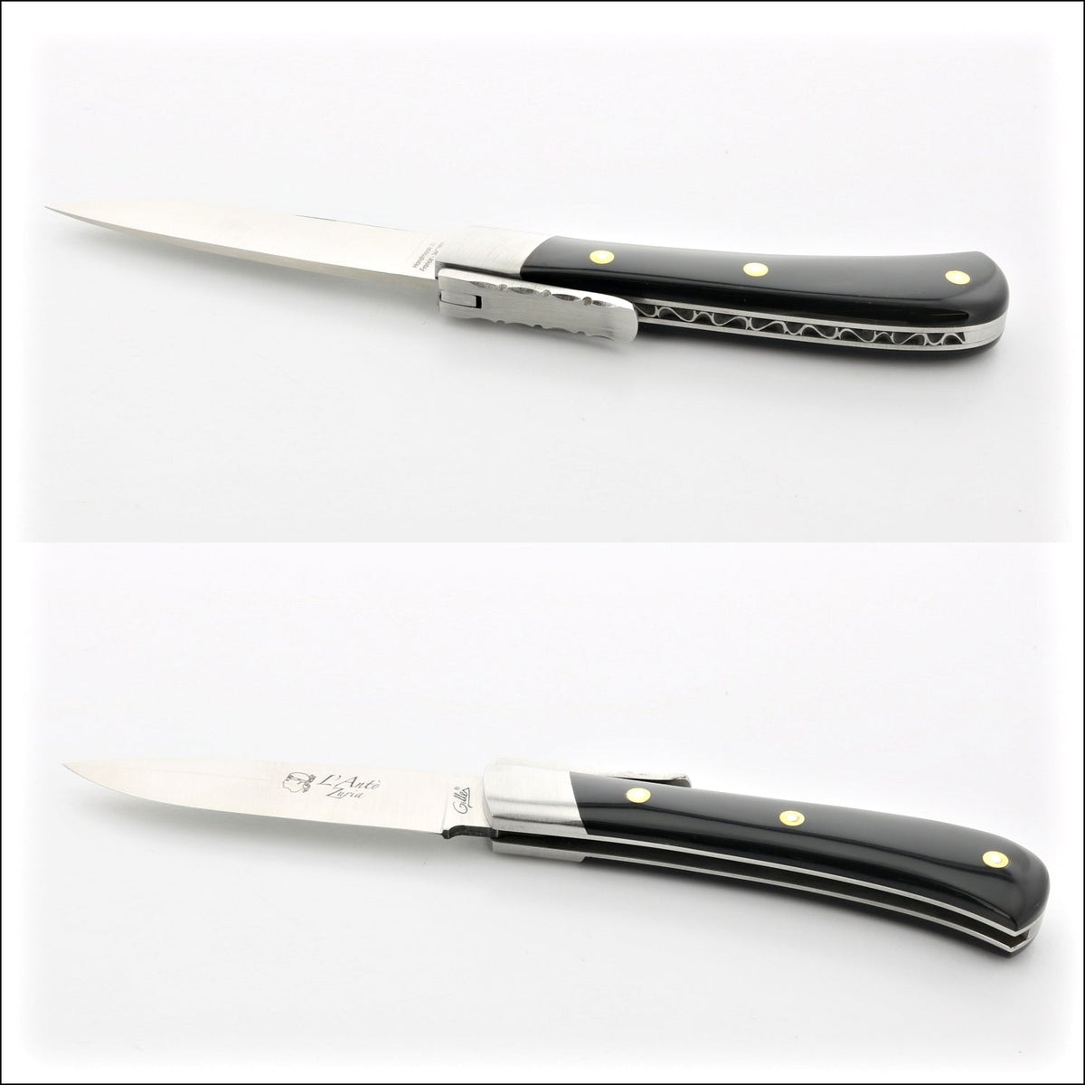 Corsican L&#39; Antò Pocket Knife Black Horn Tip
