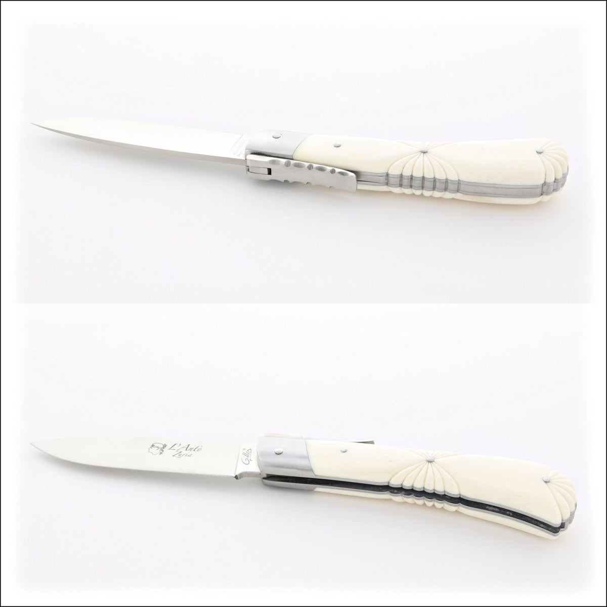 Corsican L&#39; Antò Sculpted Handle Knife - Cattle Bone