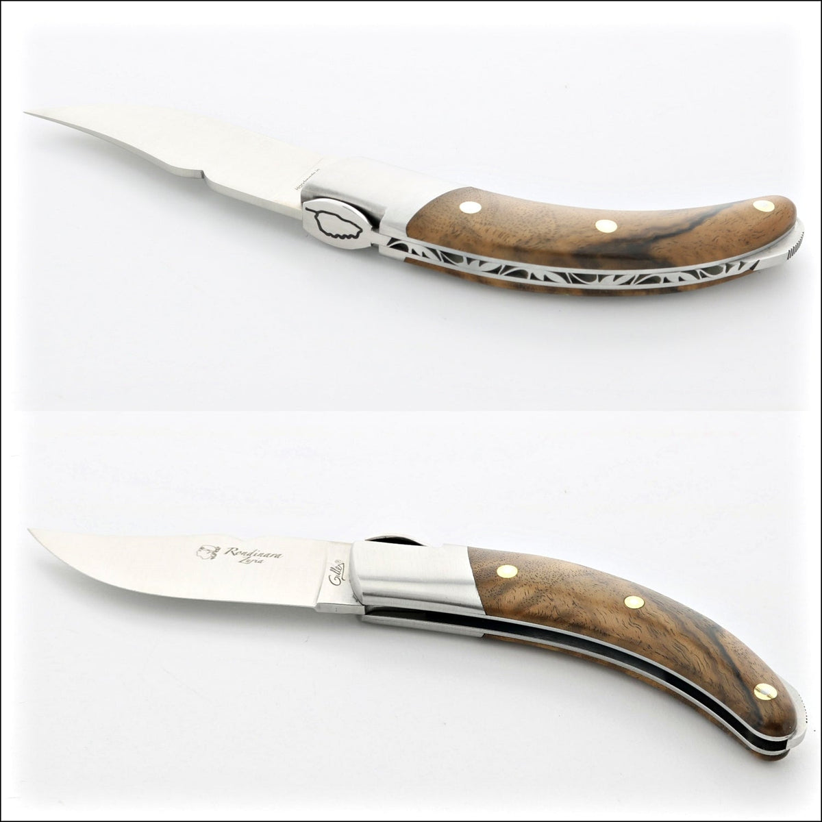 Corsican Rondinara Folding Knife - Burled Walnut Handle