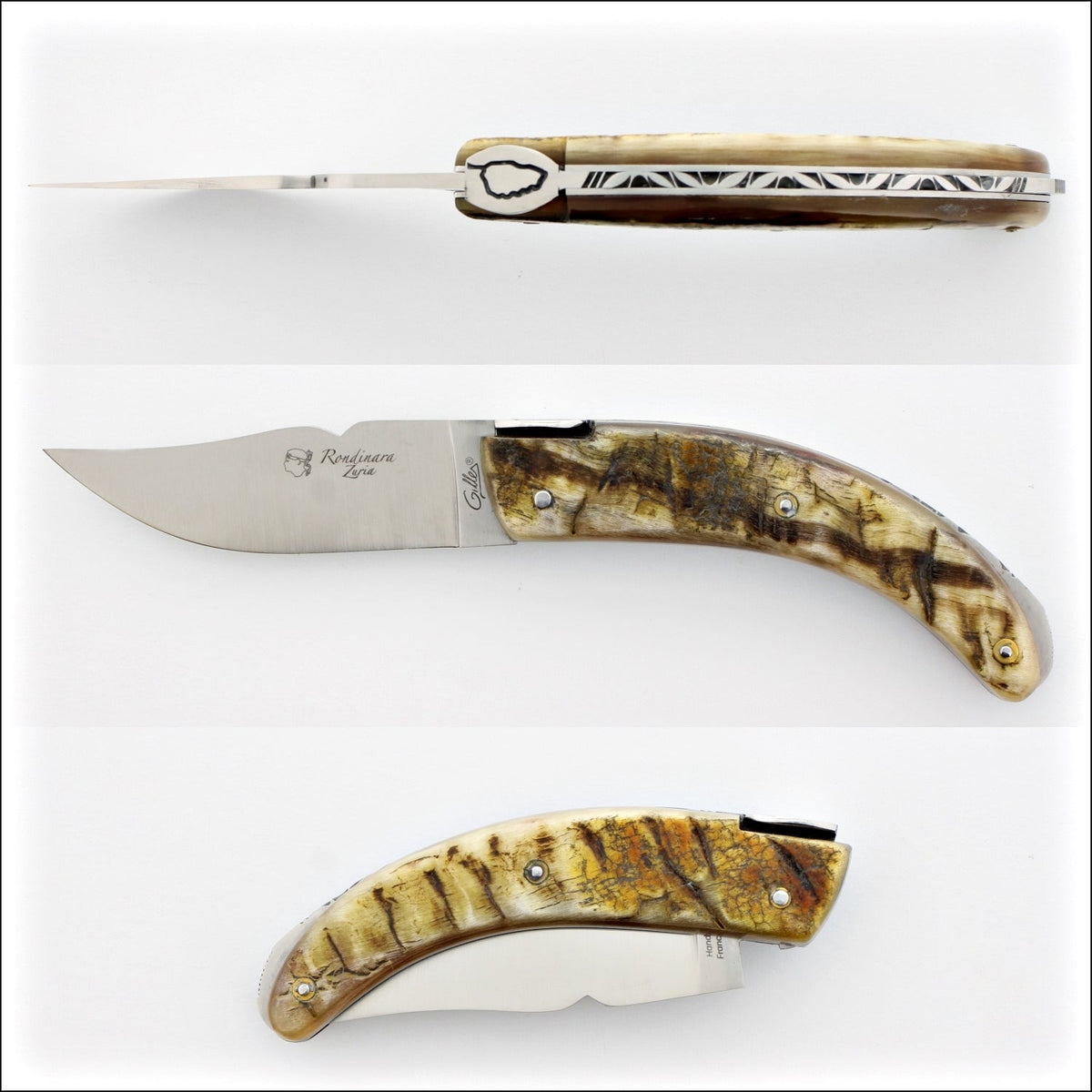Corsican Rondinara Full Handle Folding Knife - Ram Horn Tip