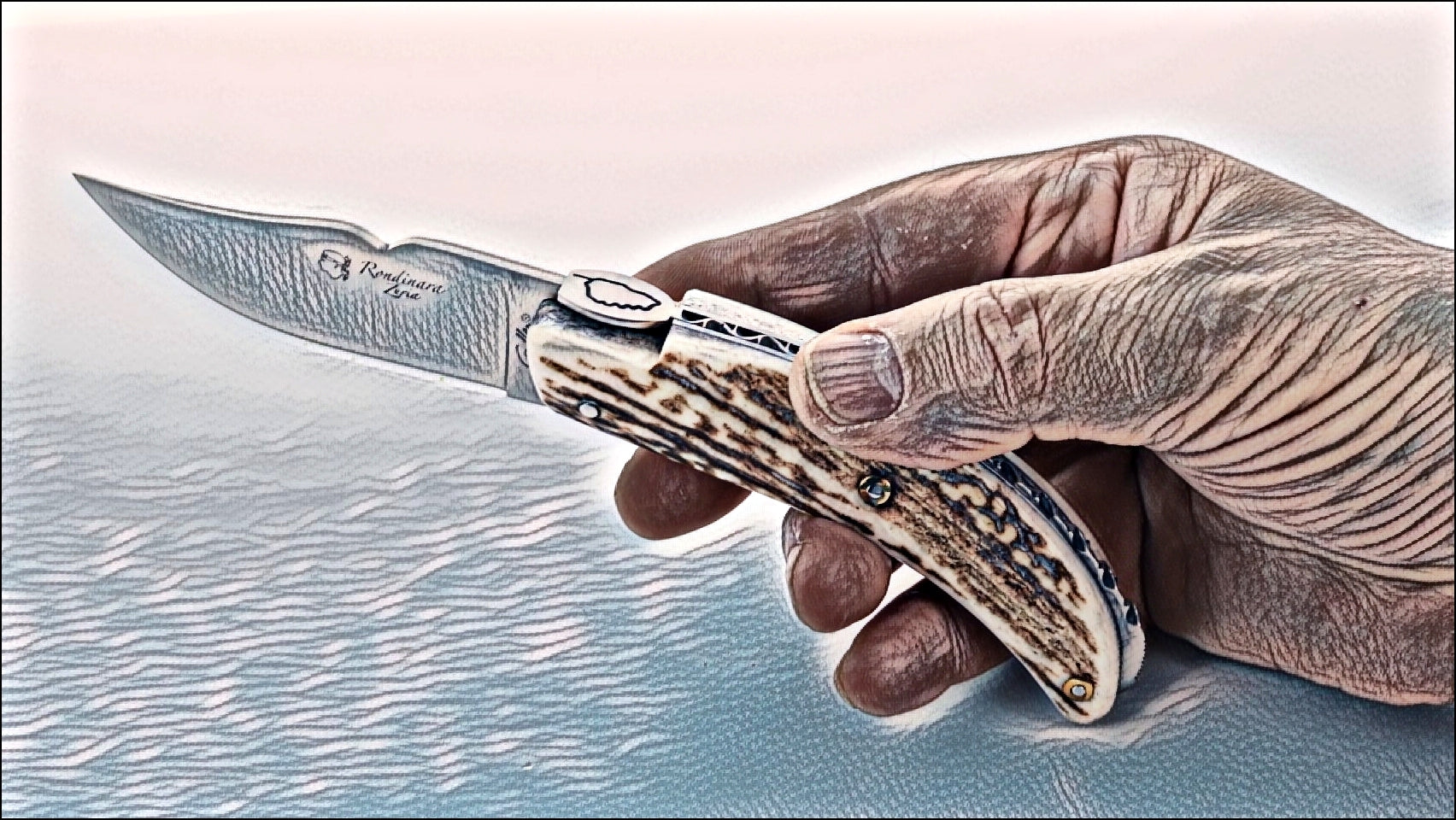 Corsican Rondinara Full Wide Handle Folding Knife - Deer Stag