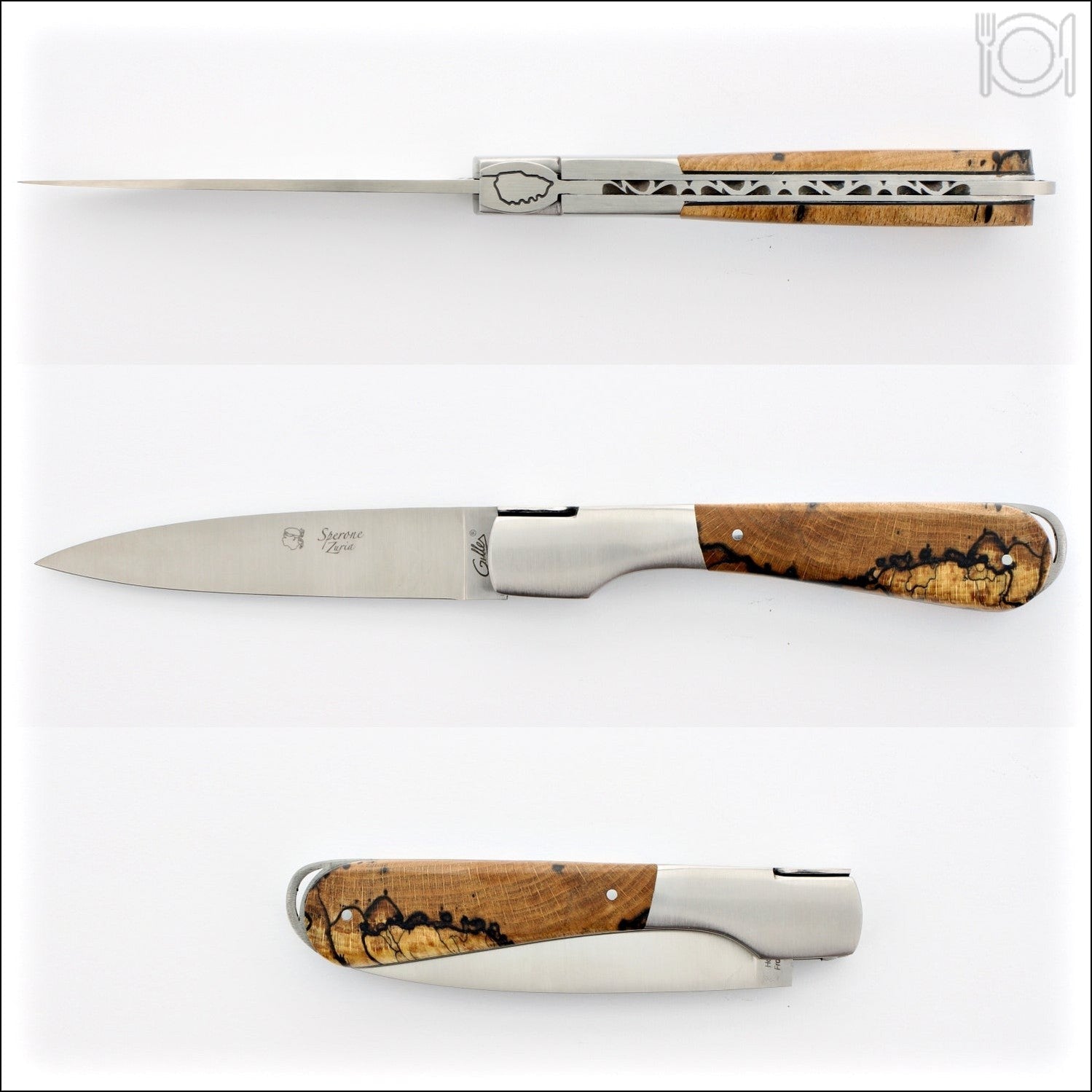 Corsican Sperone Pocket Knife Burled Beech End Grain