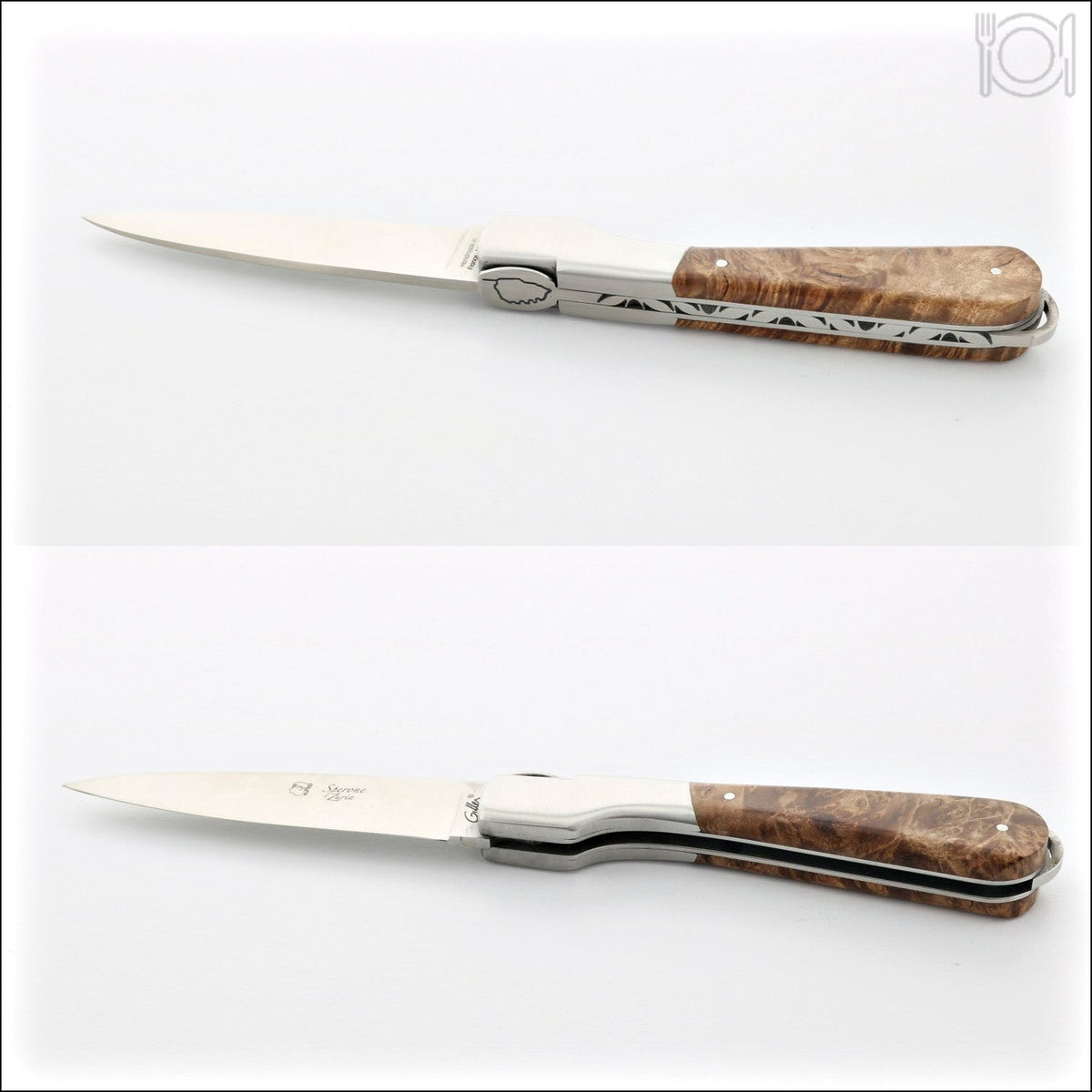 Corsican Sperone Pocket Knife Maple Burl
