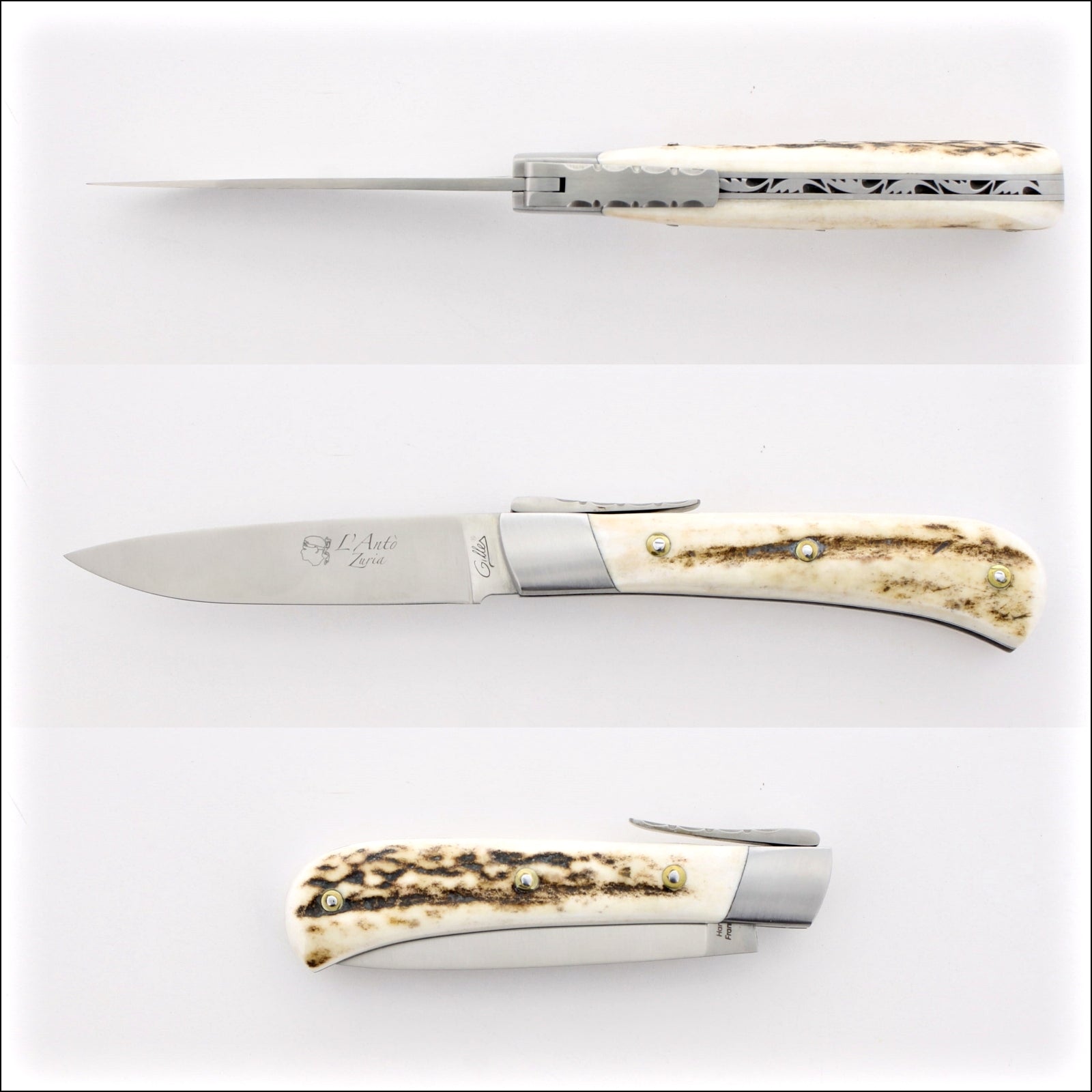 Corsican L' Antò Pocket Knife - Deer Stag Handle by Fontenille