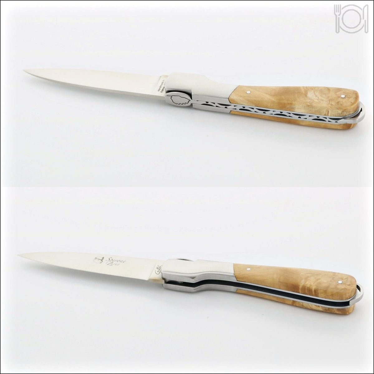 Corsican Sperone Pocket Knife Maple Burl
