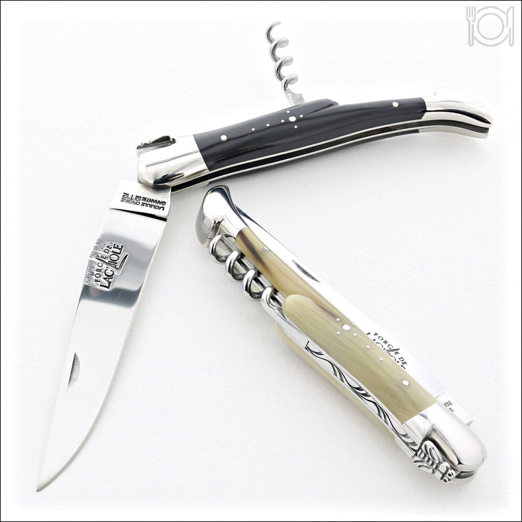 Forge de Laguiole 12 cm Corkscrew Knife Horn Tip - Laguiole Imports