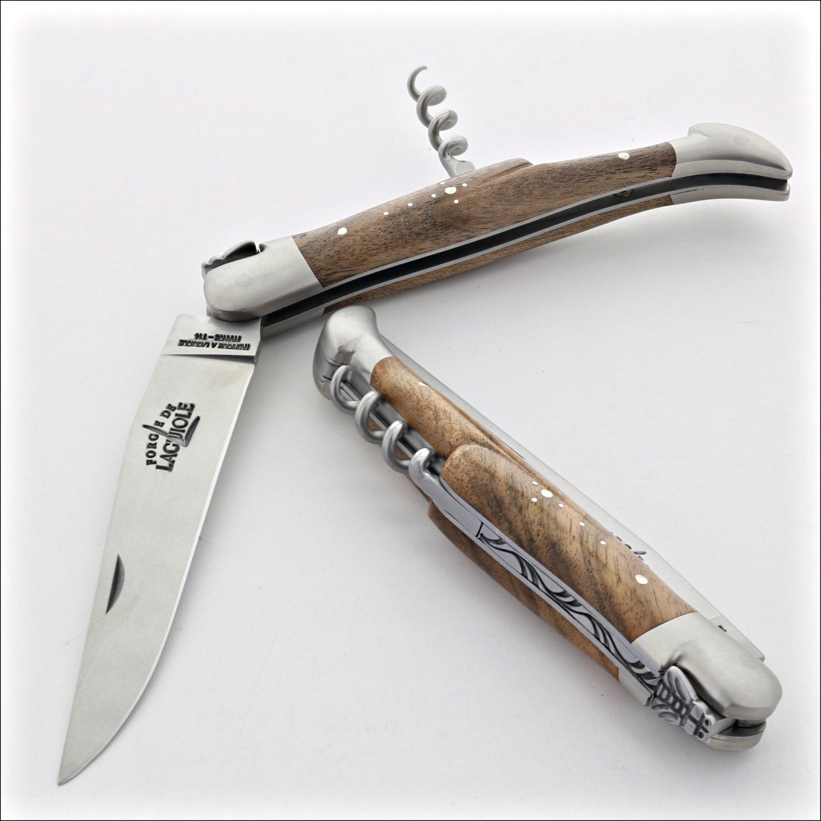 Forge de Laguiole 12 cm Corkscrew Knife Walnut Satin Finish
