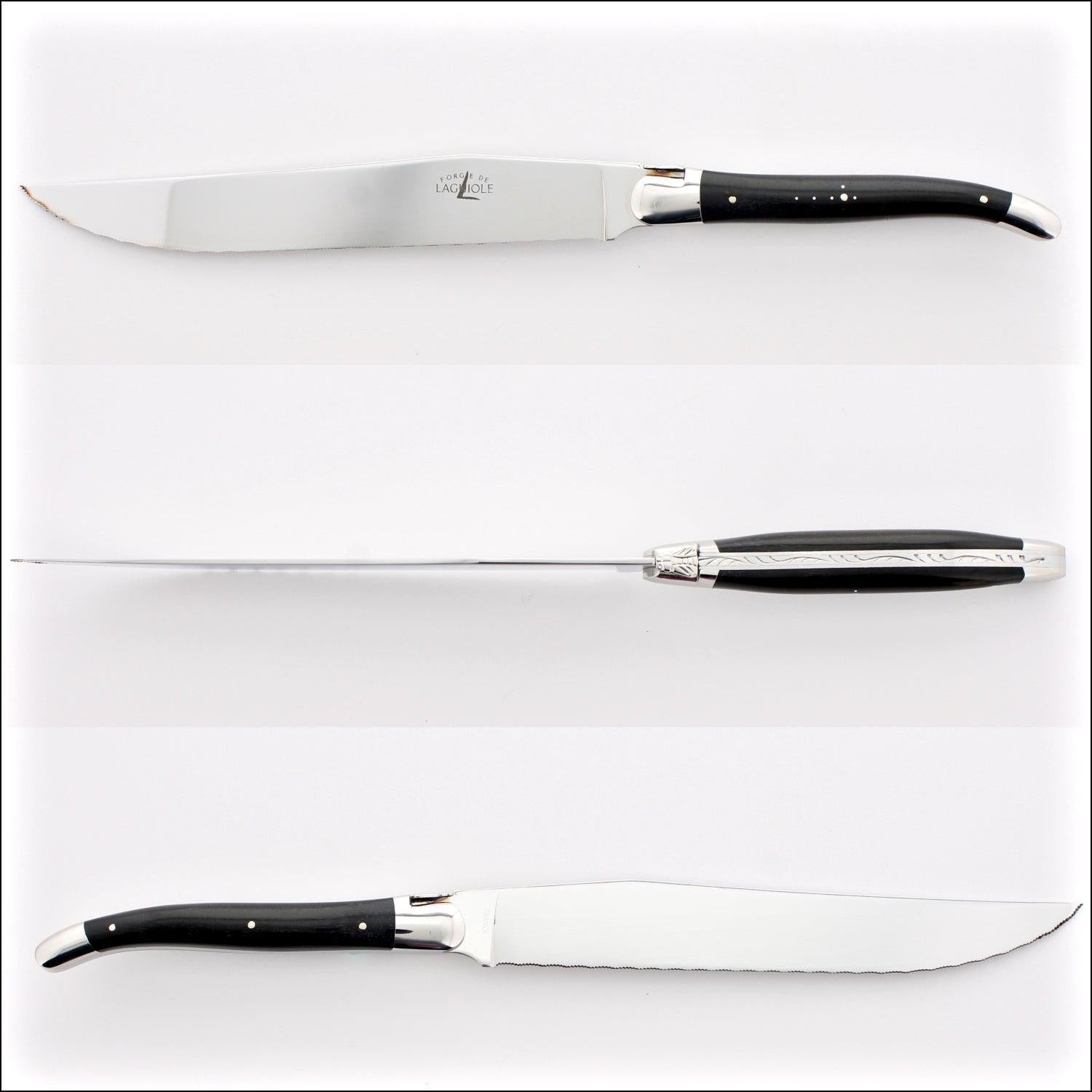 Forge de Laguiole Bread Knife Ebony Handle - Shiny Finish